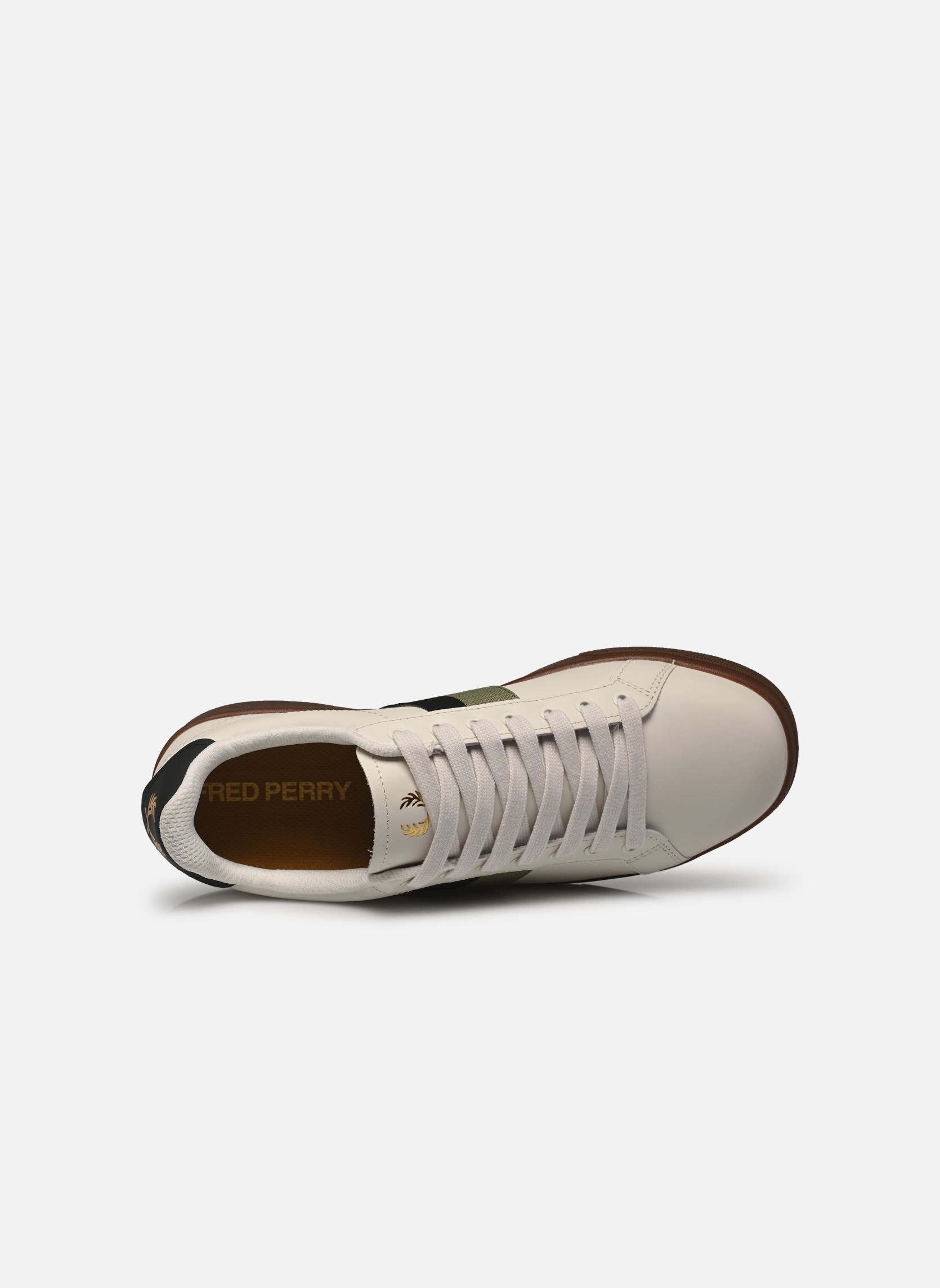 Baskets basses B721 Leather / Tape Detail homme blanc Fred Perry Baskets basses B721 Leather / Tape Detail homme blanc Light Ecru