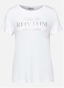 Tee-shirts T-shirt col rond - 321810 femme blanc Street One Tee-shirts T-shirt col rond - 321810 femme blanc Blanc