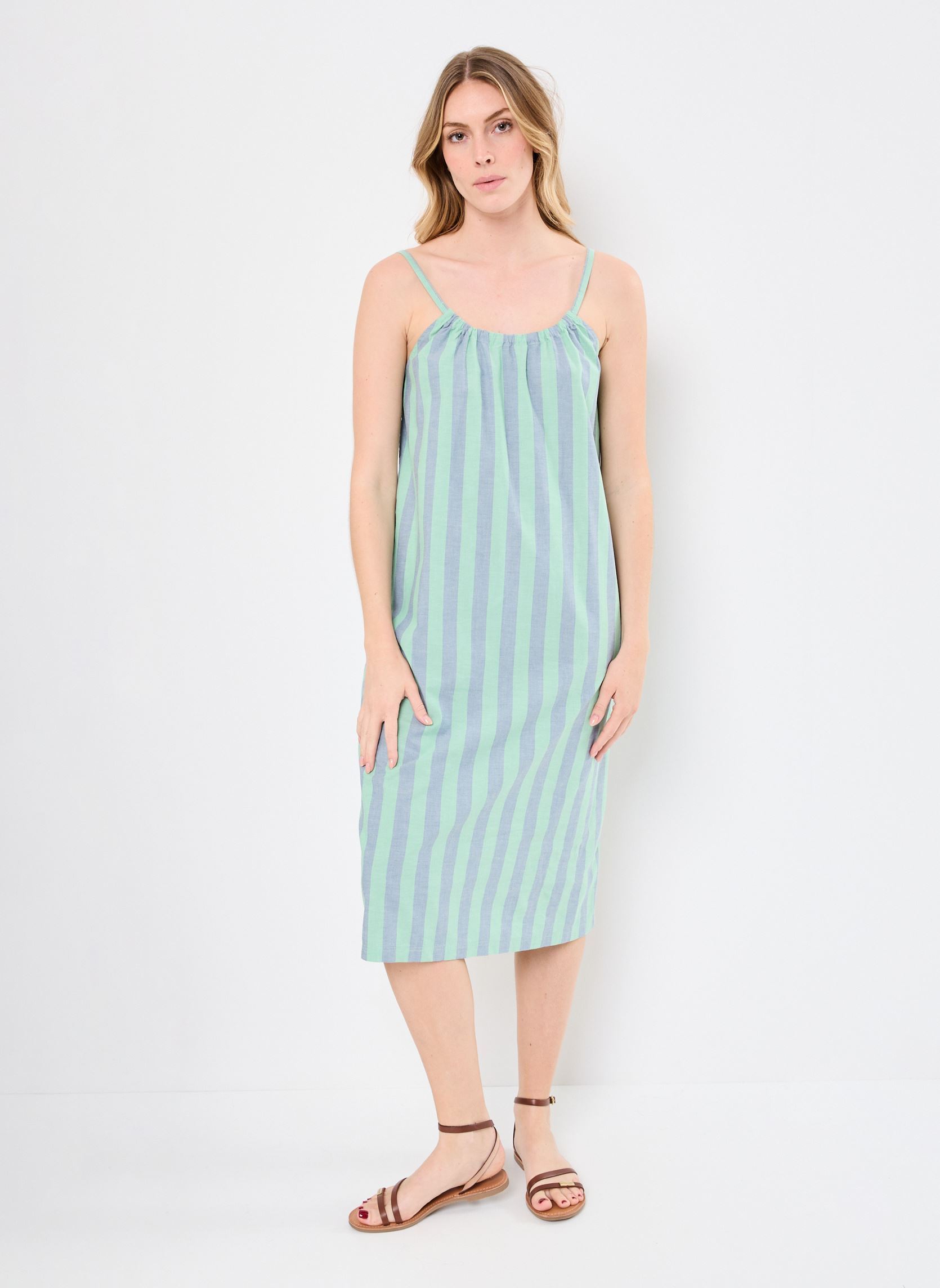 Jurken Philia Dress EQWWD03115 dames groen Quiksilver Jurken Philia Dress EQWWD03115 dames groen GREEN SPRUCE STRIPE