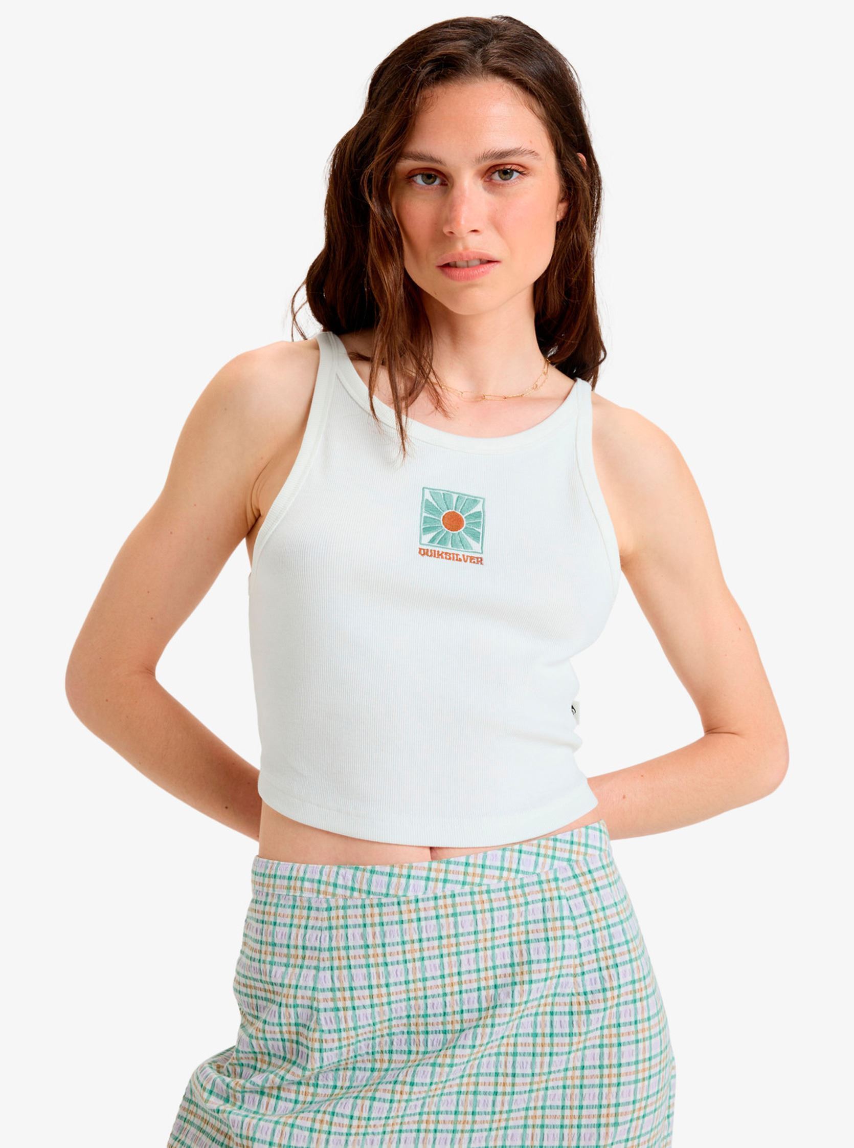 Tanktops Penidacroptk EQWKT03195 damen weiß Quiksilver Tanktops Penidacroptk EQWKT03195 damen weiß Snow white