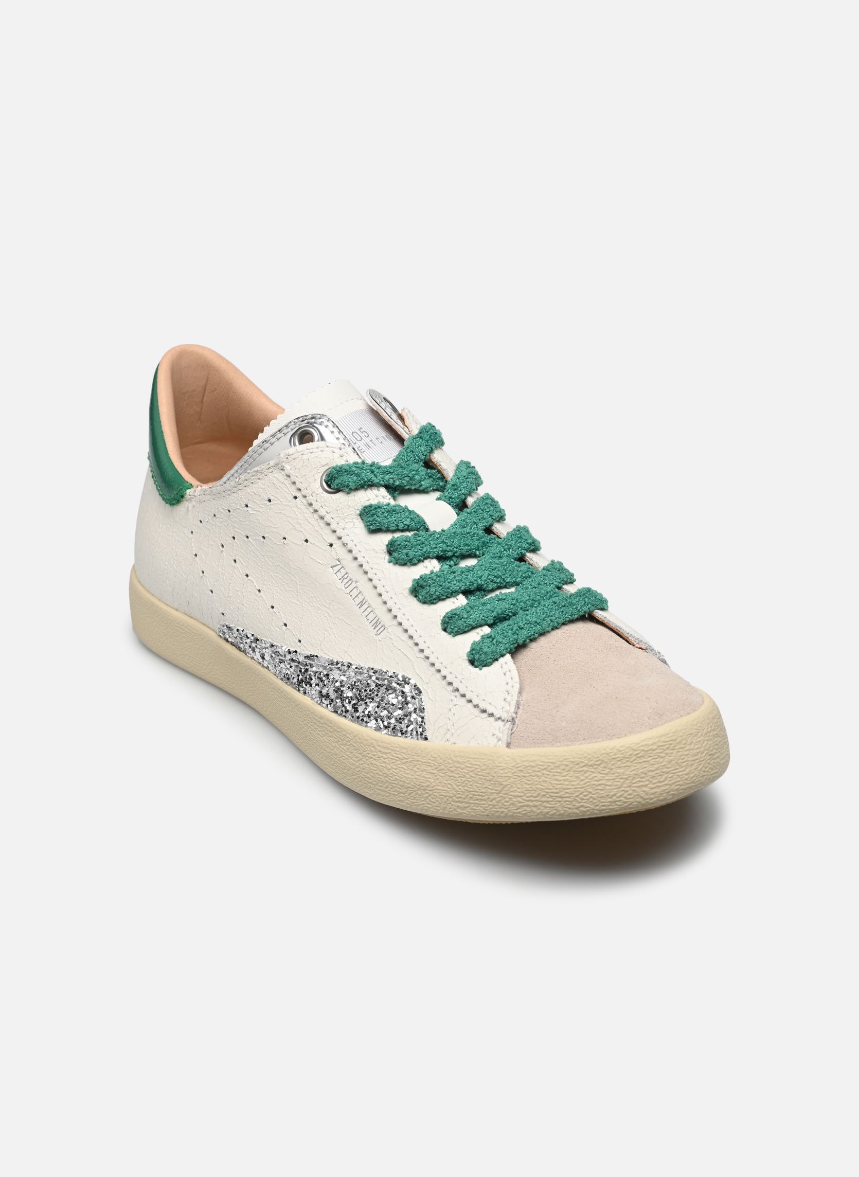 Lage sneakers SC06 dames wit 0-105 Lage sneakers SC06 dames wit Silver Green