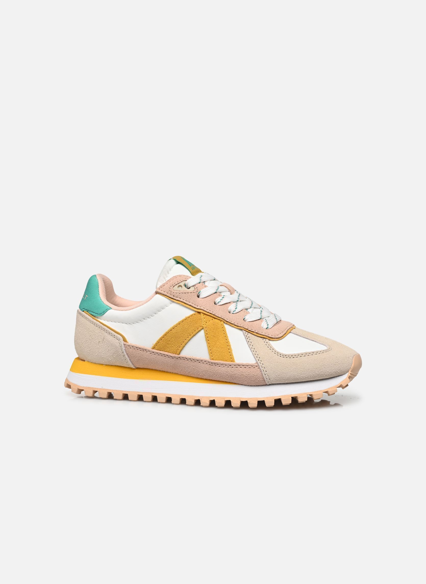 Niedrige Sneaker Gate damen beige ASFVLT Niedrige Sneaker Gate damen beige TAN/GREEN/PINK/YELLOW