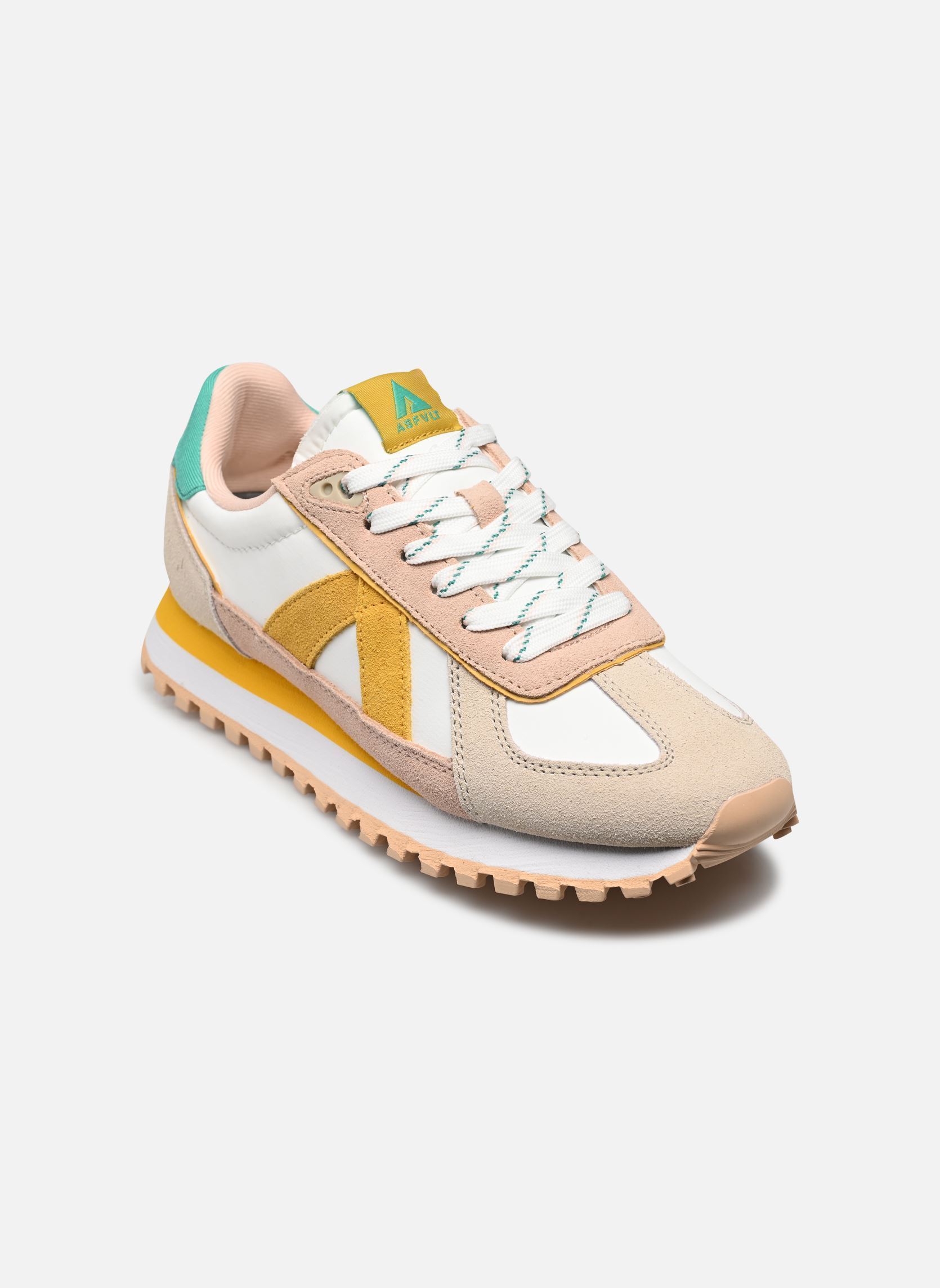 Niedrige Sneaker Gate damen beige ASFVLT Niedrige Sneaker Gate damen beige TAN/GREEN/PINK/YELLOW