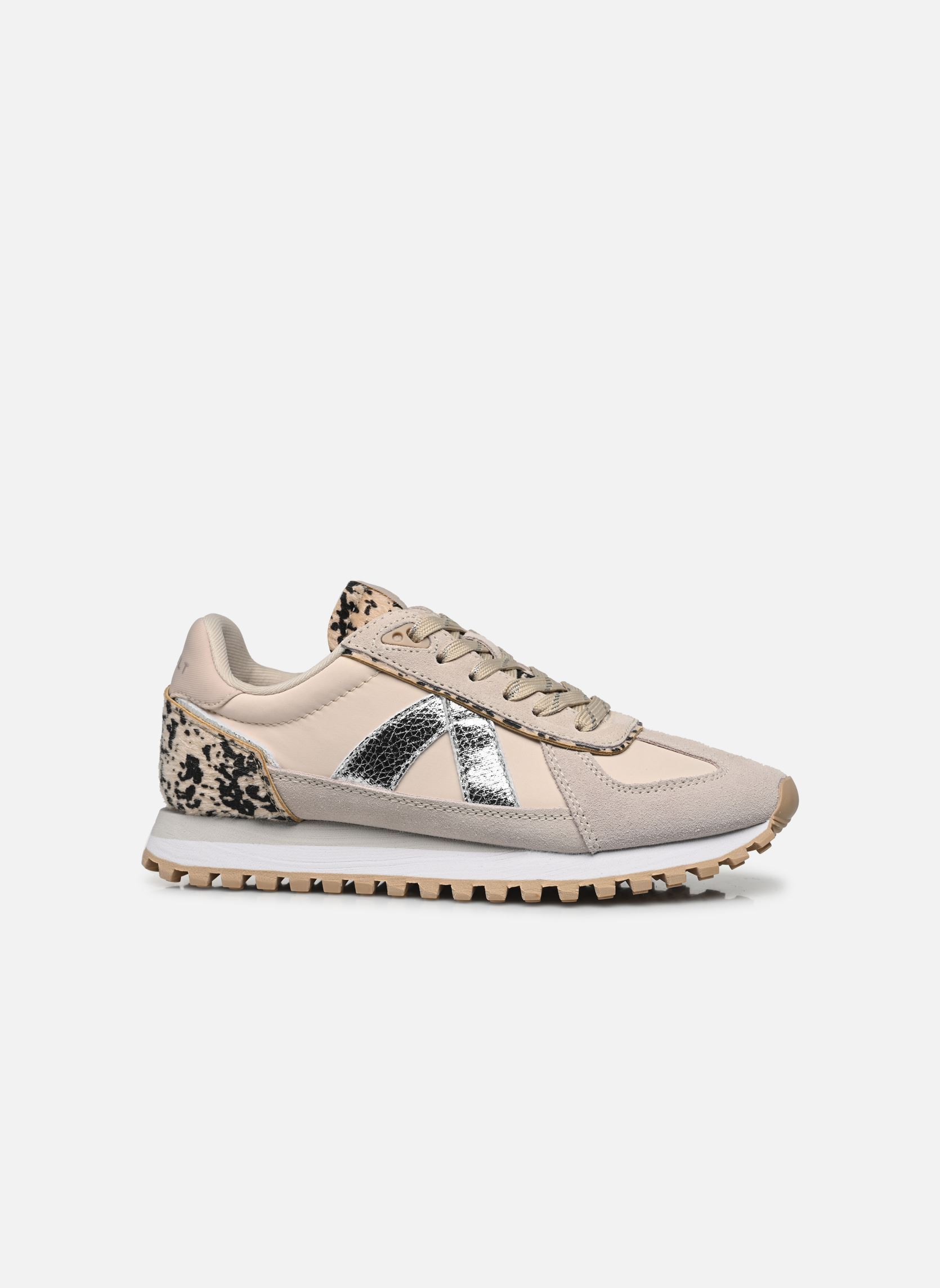Niedrige Sneaker Gate damen beige ASFVLT Niedrige Sneaker Gate damen beige Grey/Tan/ Silver/Pony Hair