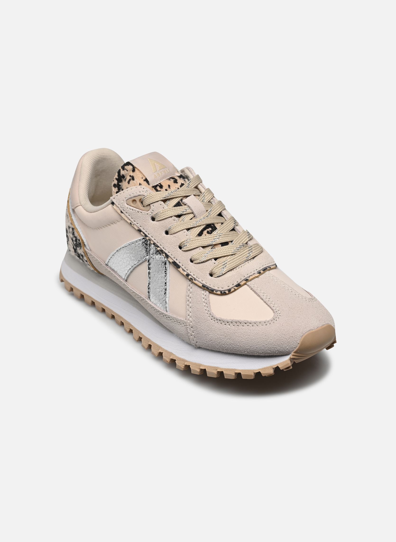 Niedrige Sneaker Gate damen beige ASFVLT Niedrige Sneaker Gate damen beige Grey/Tan/ Silver/Pony Hair