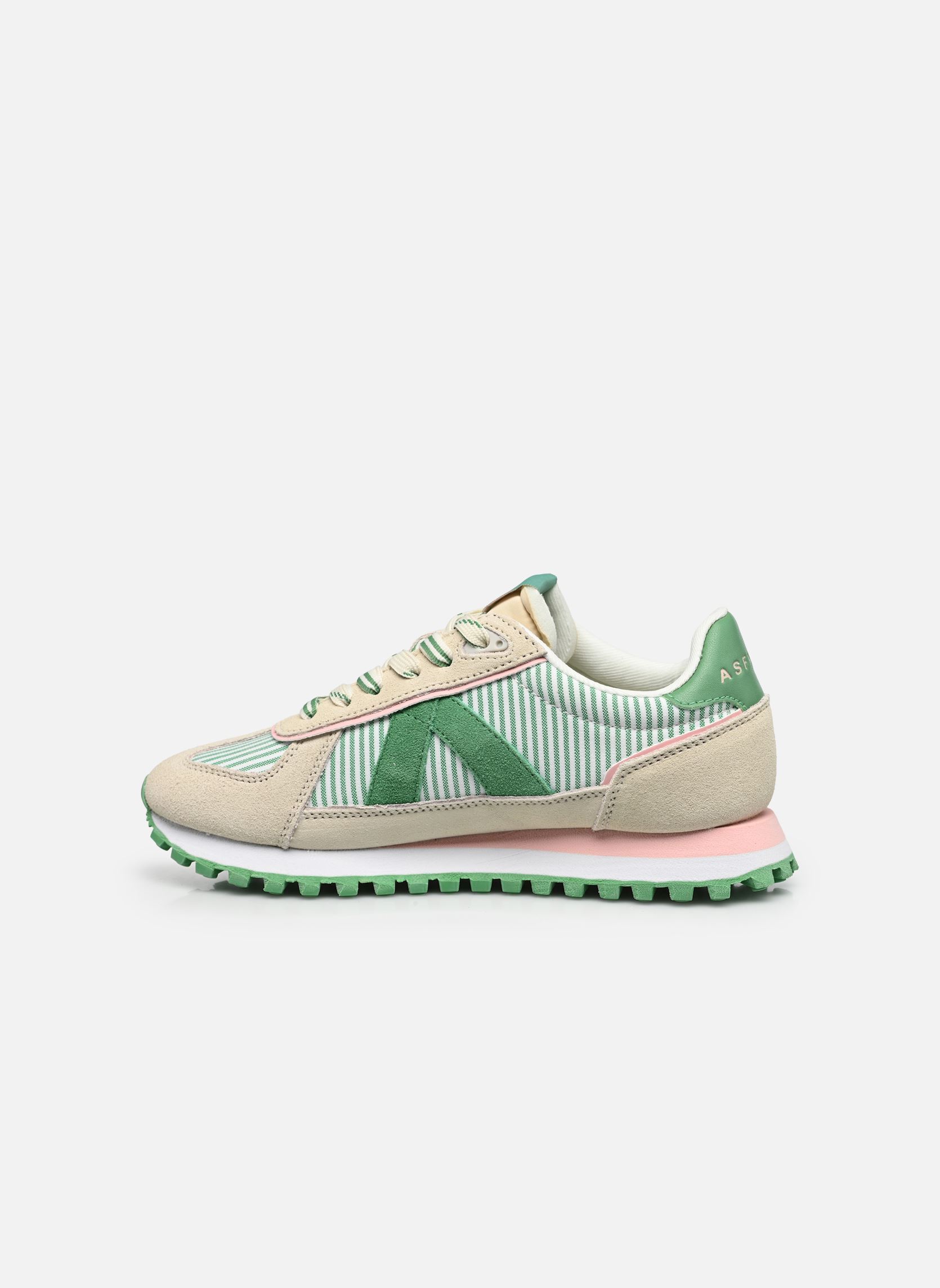 Niedrige Sneaker Gate damen grün ASFVLT Niedrige Sneaker Gate damen grün WHITE / GREEN STRIPE