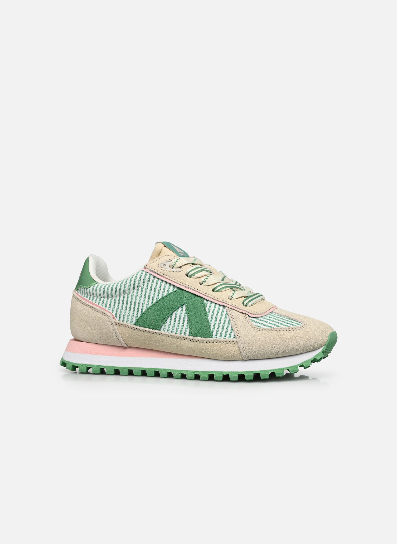 Niedrige Sneaker Gate damen grün ASFVLT Niedrige Sneaker Gate damen grün WHITE / GREEN STRIPE