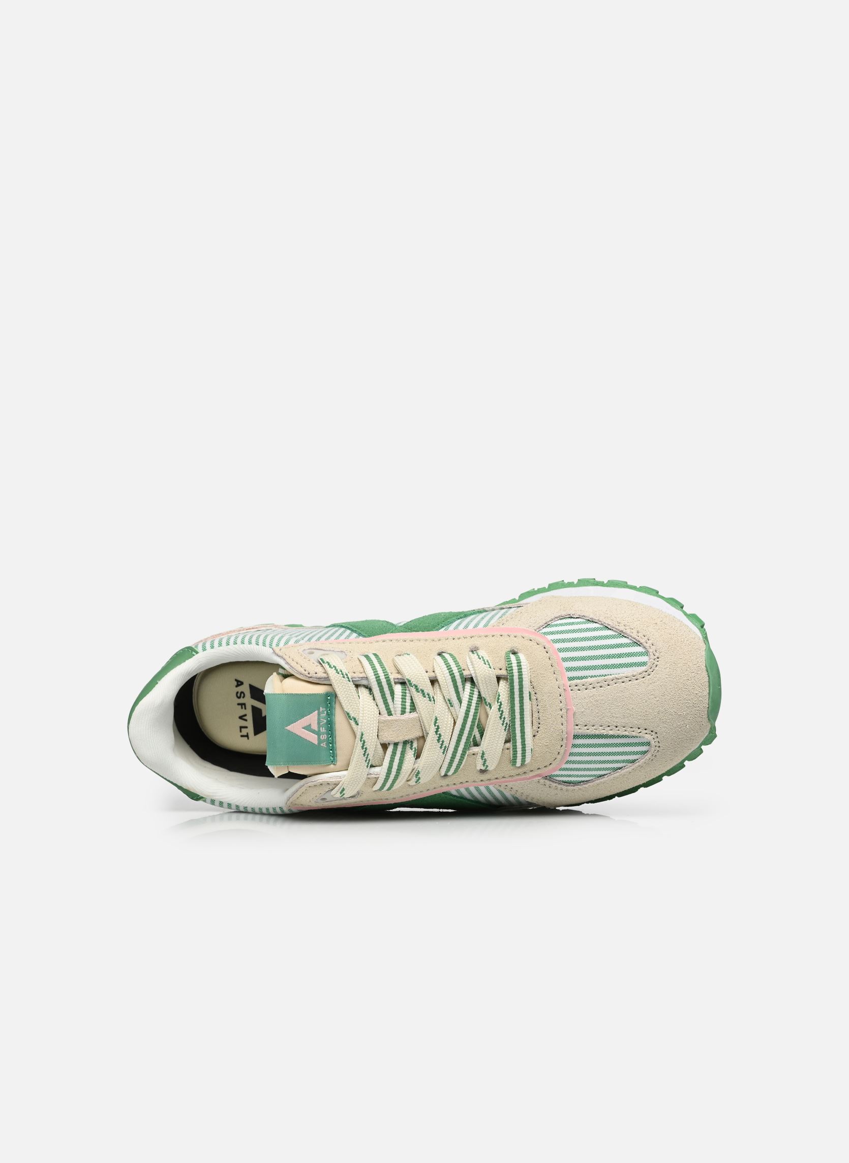 Niedrige Sneaker Gate damen grün ASFVLT Niedrige Sneaker Gate damen grün WHITE / GREEN STRIPE