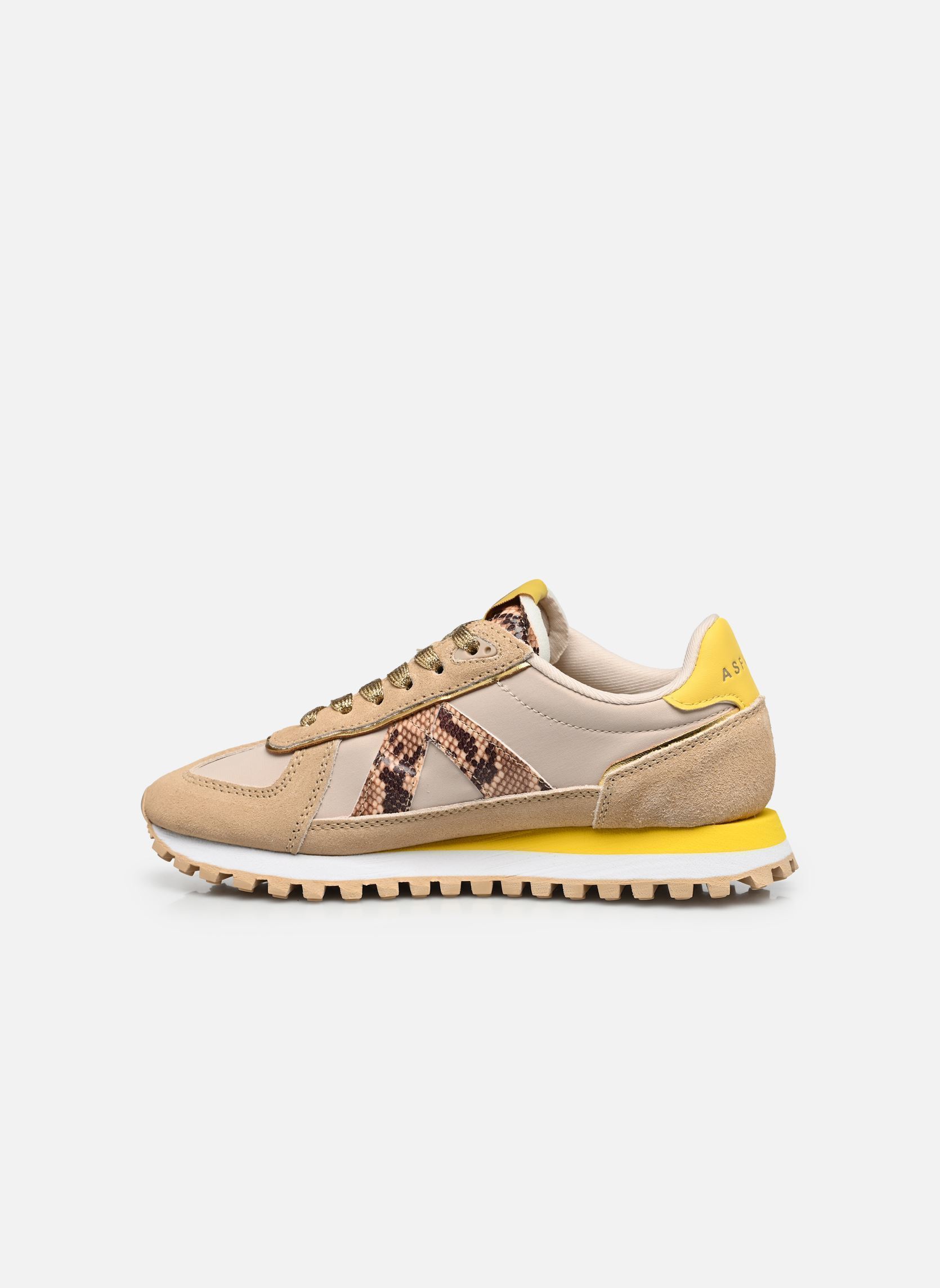 Niedrige Sneaker Gate damen beige ASFVLT Niedrige Sneaker Gate damen beige TAN SNAKE YELLOW