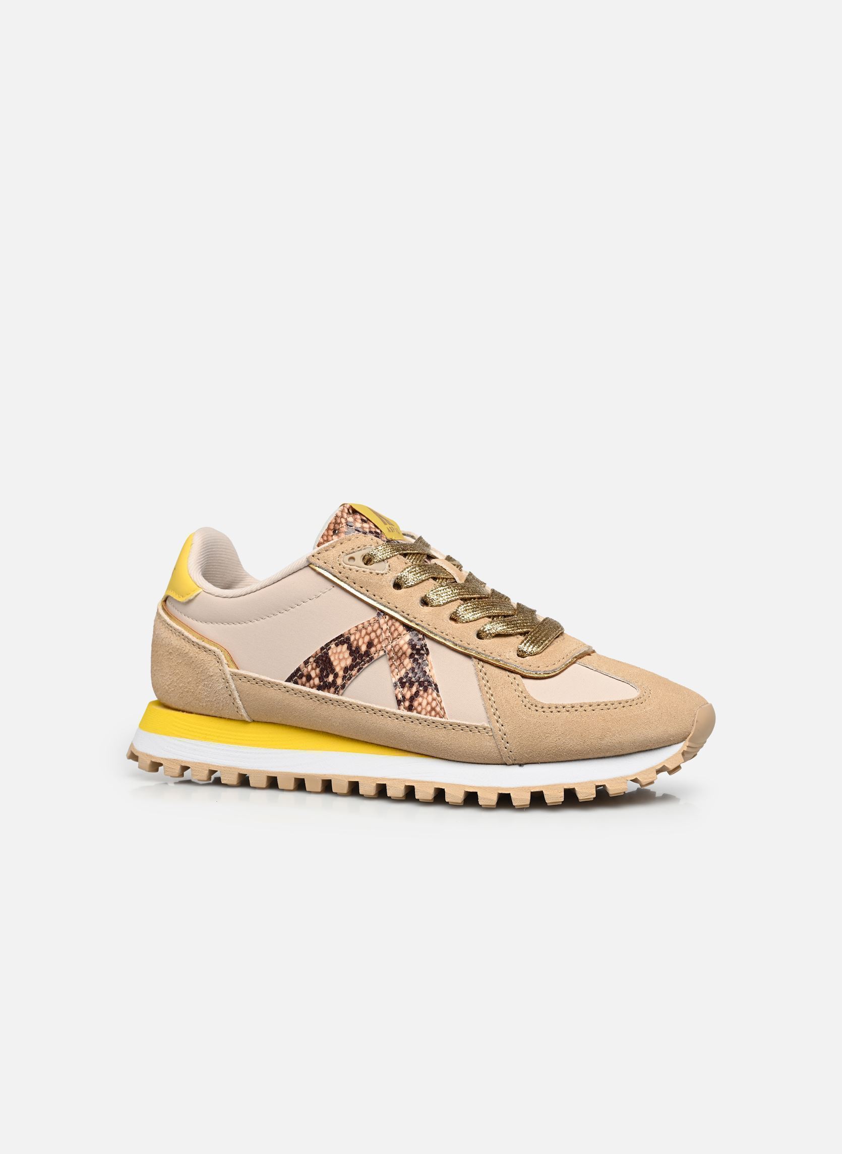 Niedrige Sneaker Gate damen beige ASFVLT Niedrige Sneaker Gate damen beige TAN SNAKE YELLOW