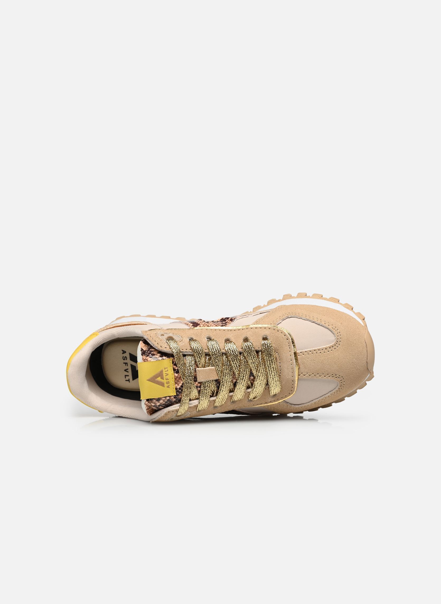 Niedrige Sneaker Gate damen beige ASFVLT Niedrige Sneaker Gate damen beige TAN SNAKE YELLOW