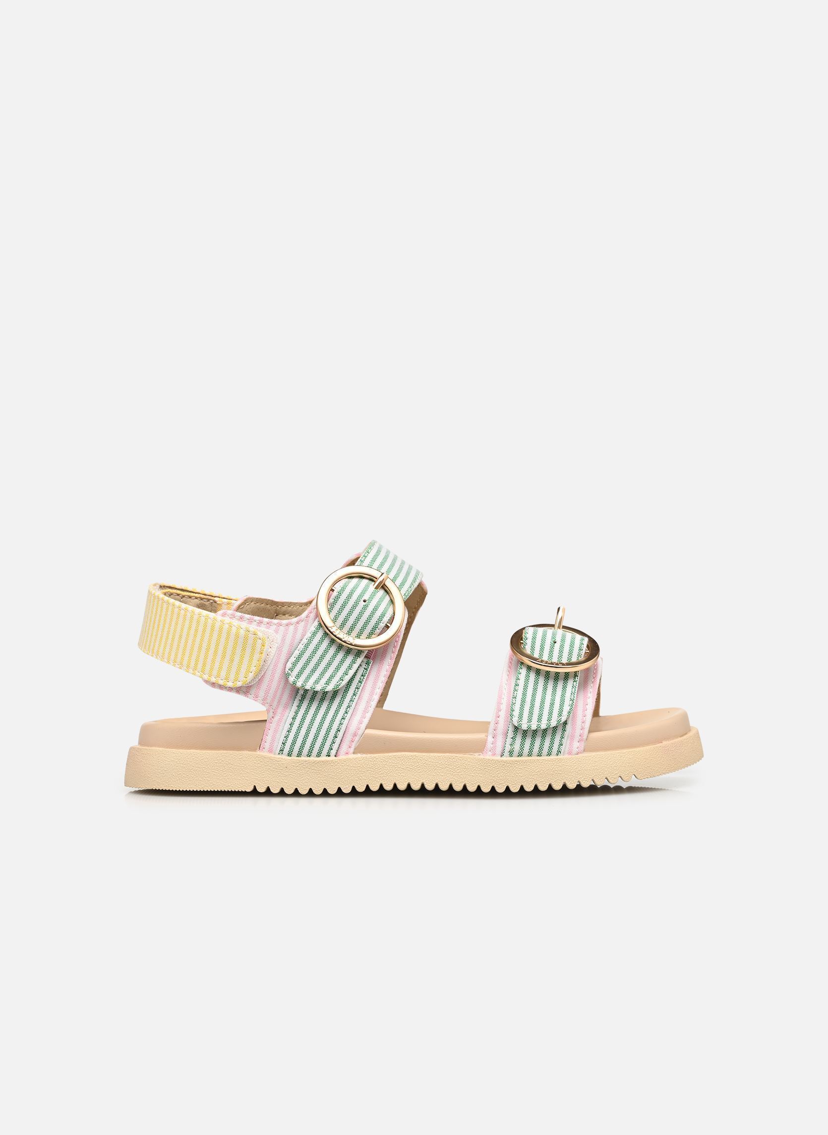 Flache Sandalen Azura Sandal damen mehrfarbig ASFVLT Flache Sandalen Azura Sandal damen mehrfarbig WHITE STRIPE BLUE GREEN PINK