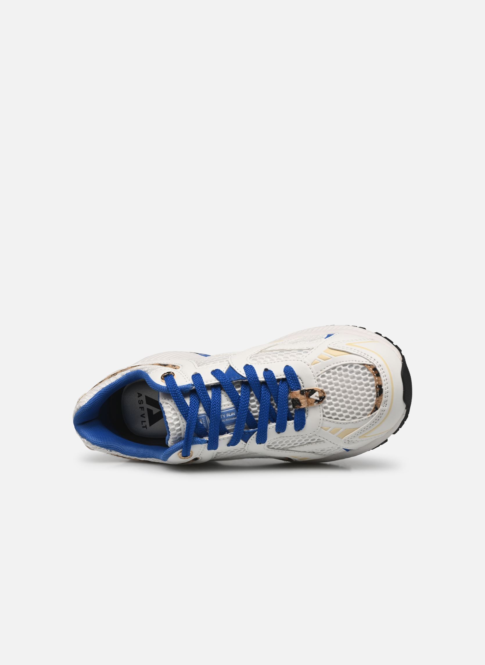 Sneakers basse City Run donna bianco ASFVLT Sneakers basse City Run donna bianco WHITE LEOPARD / BLUE