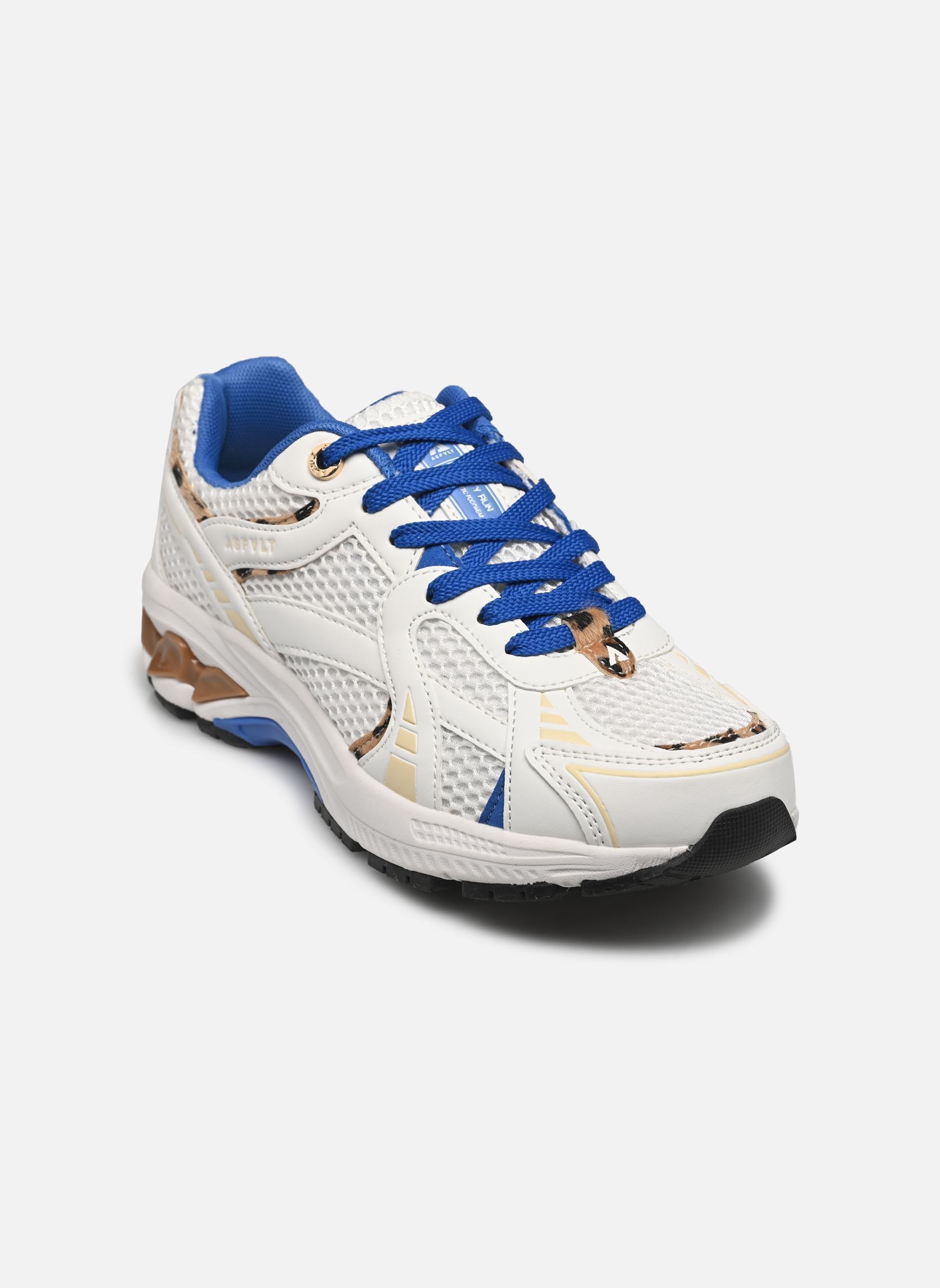 Sneakers basse City Run donna bianco ASFVLT Sneakers basse City Run donna bianco WHITE LEOPARD / BLUE