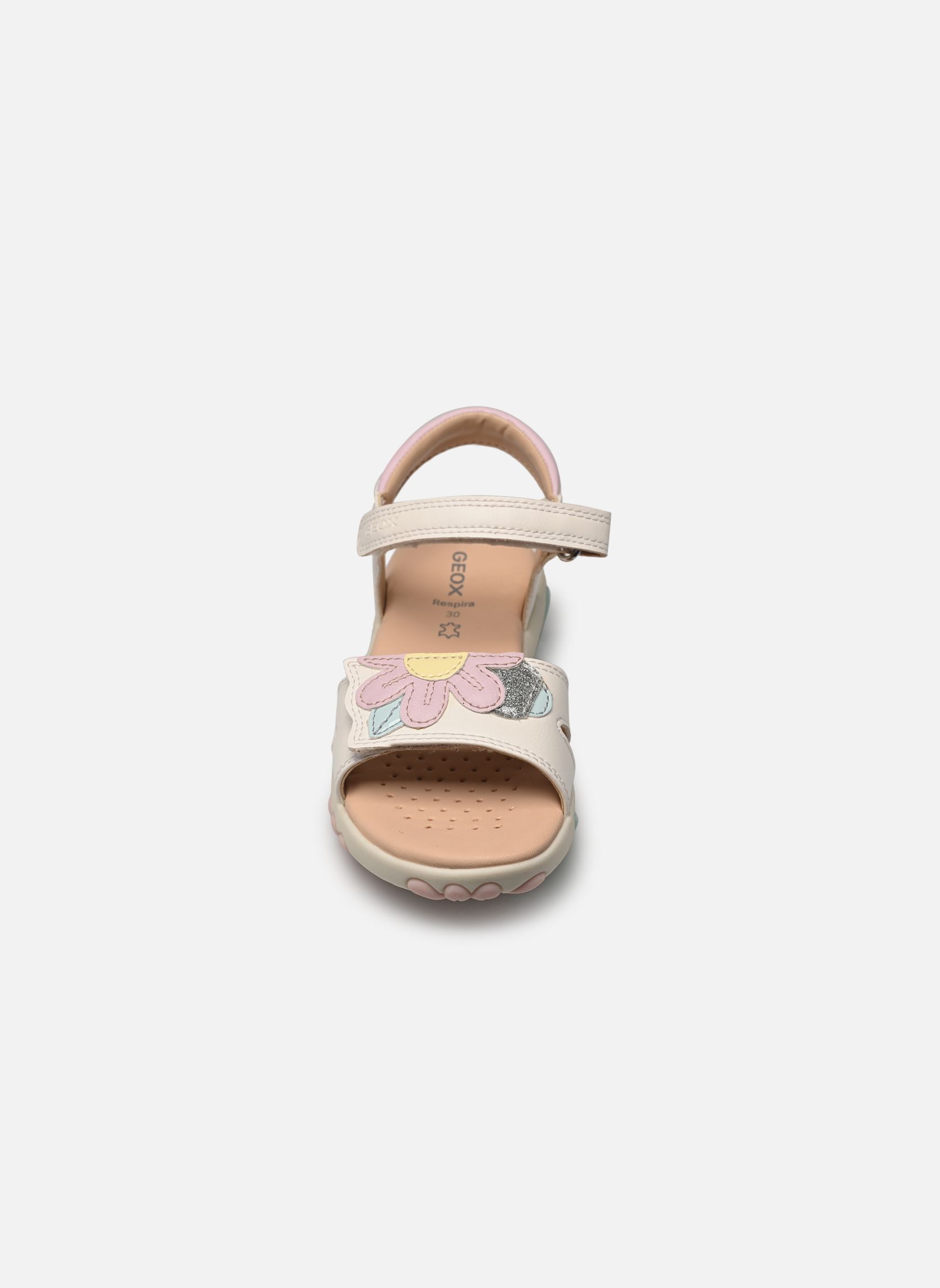 Sandales J SANDAL HAITI GIRL A fille blanc Geox Sandales J SANDAL HAITI GIRL A fille blanc Blanc / Rose