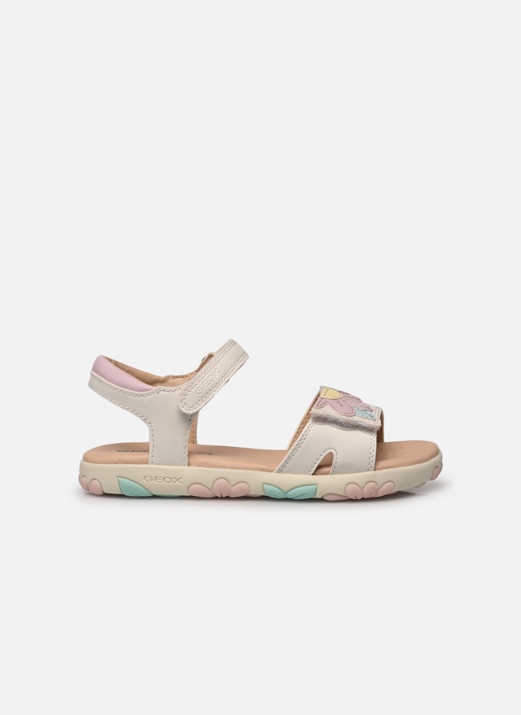 Sandales J SANDAL HAITI GIRL A fille blanc Geox Sandales J SANDAL HAITI GIRL A fille blanc Blanc / Rose