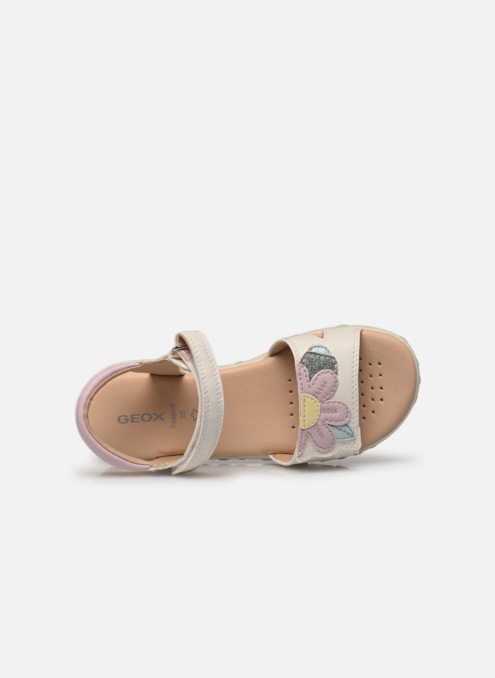 Sandales J SANDAL HAITI GIRL A fille blanc Geox Sandales J SANDAL HAITI GIRL A fille blanc Blanc / Rose