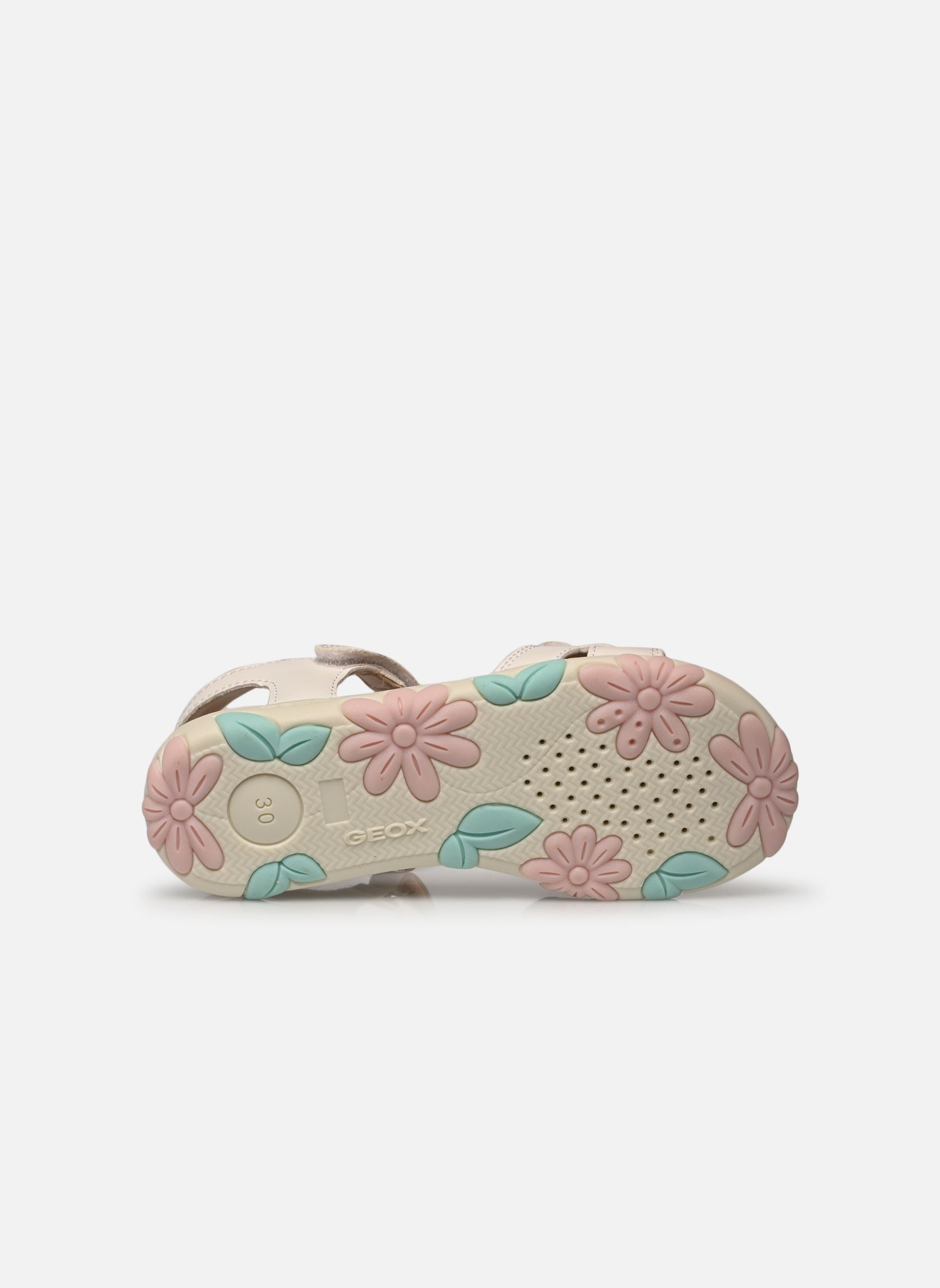 Sandales J SANDAL HAITI GIRL A fille blanc Geox Sandales J SANDAL HAITI GIRL A fille blanc Blanc / Rose