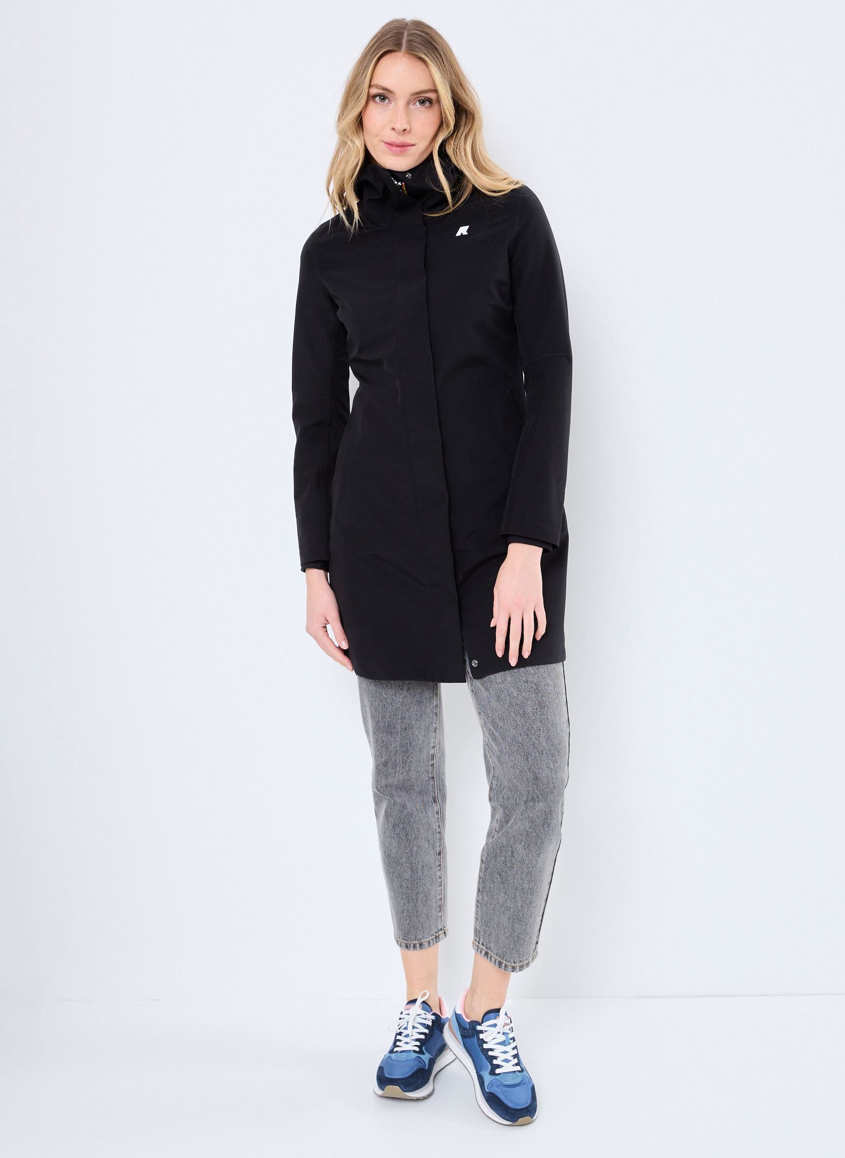 Regenjacken STEPHY BONDED JERSEY damen schwarz K-Way Regenjacken STEPHY BONDED JERSEY damen schwarz BLACK PURE