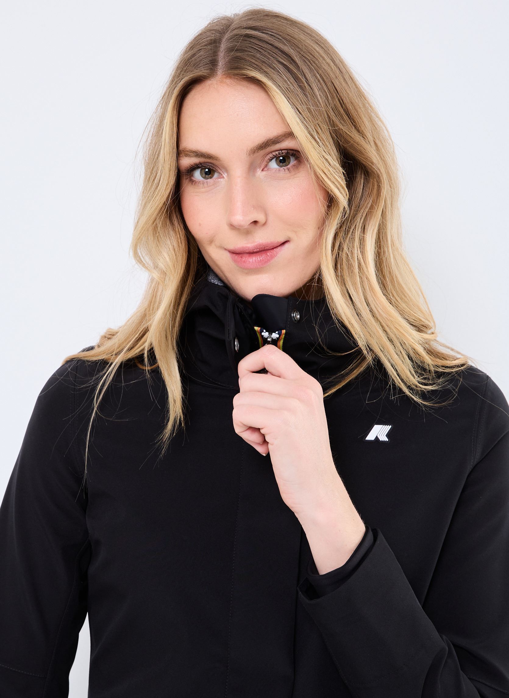 Regenjacken STEPHY BONDED JERSEY damen schwarz K-Way Regenjacken STEPHY BONDED JERSEY damen schwarz BLACK PURE