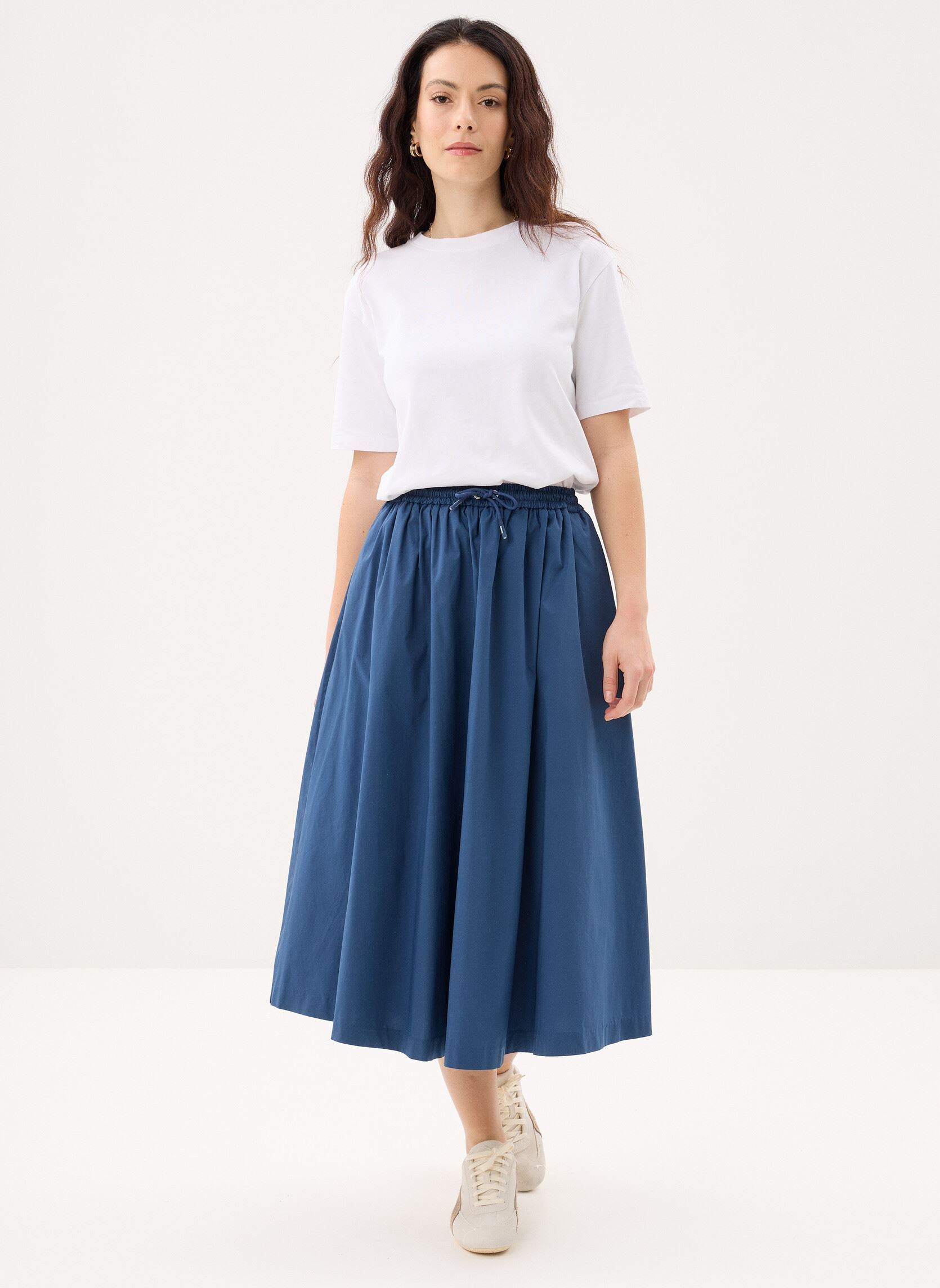 Midi-Röcke MOSELLA LIGHT POPLIN TECH damen blau K-Way Midi-Röcke MOSELLA LIGHT POPLIN TECH damen blau BLUE INSIGNIA