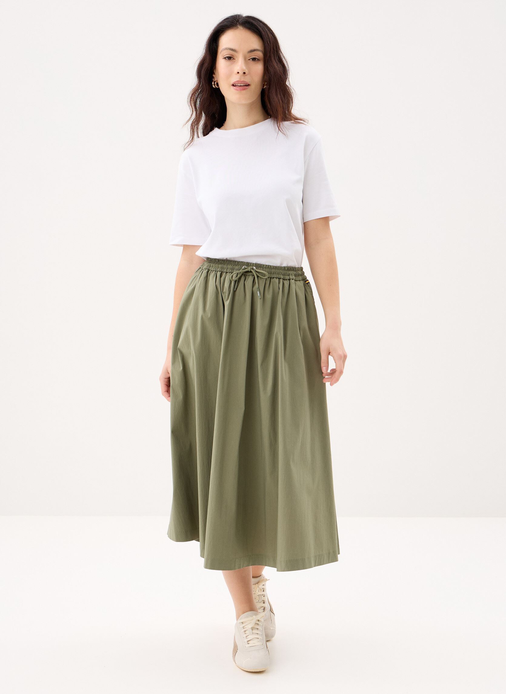 Midi-Röcke MOSELLA LIGHT POPLIN TECH damen grün K-Way Midi-Röcke MOSELLA LIGHT POPLIN TECH damen grün GREEN LICHEN