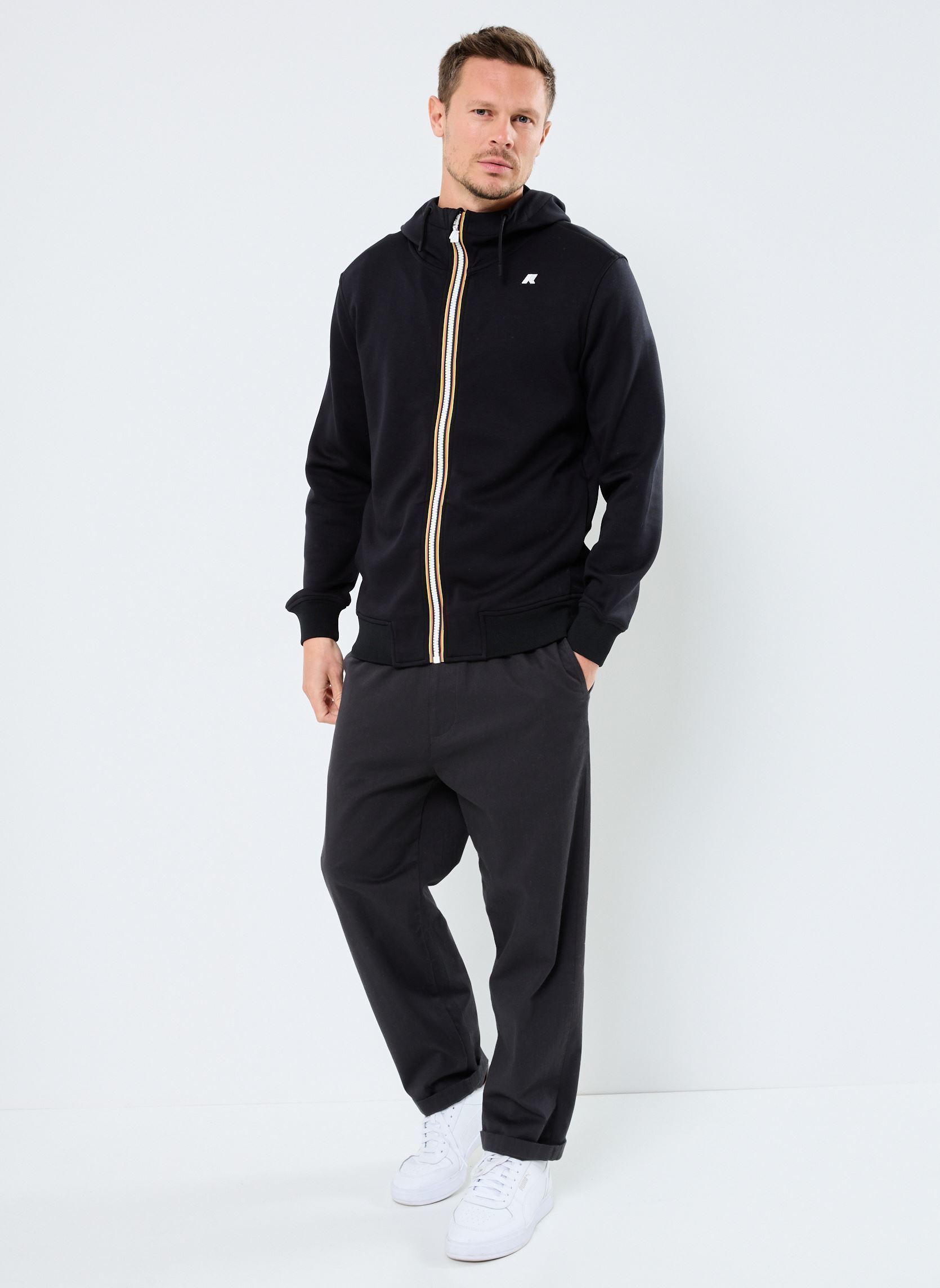 Sweats zippés RAINER LIGHT SPACER homme noir K-Way Sweats zippés RAINER LIGHT SPACER homme noir BLACK PURE
