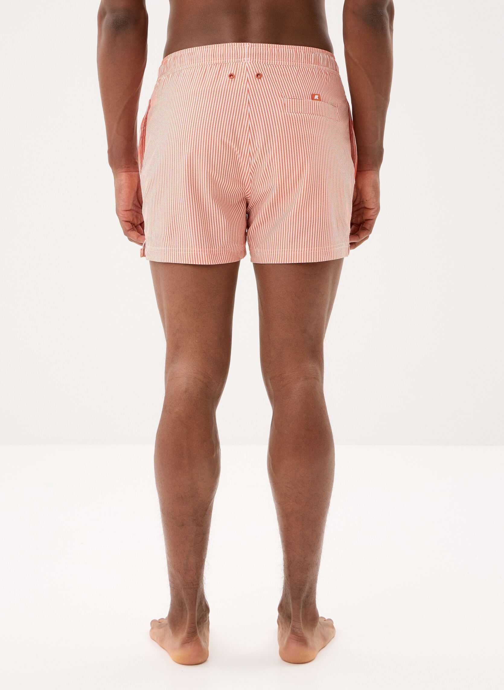 Shorts de bain HAZEL MID STRIPES BEACH homme blanc K-Way Shorts de bain HAZEL MID STRIPES BEACH homme blanc WHITE - ORANGE BROWNISH