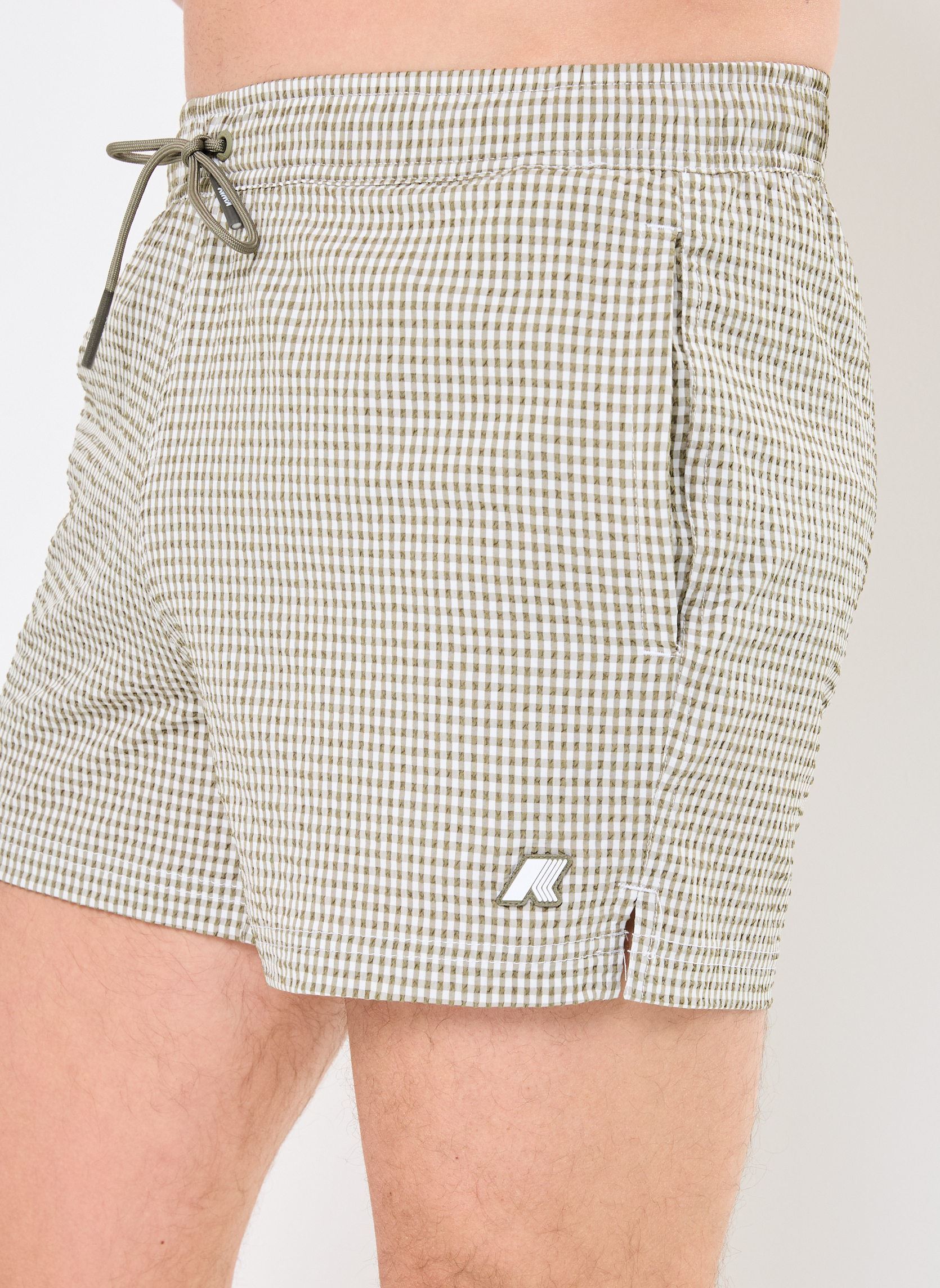 Pantaloncini da bagno HAZEL CHECK BEACH uomo verde K-Way Pantaloncini da bagno HAZEL CHECK BEACH uomo verde WHITE - GREEN LICHEN