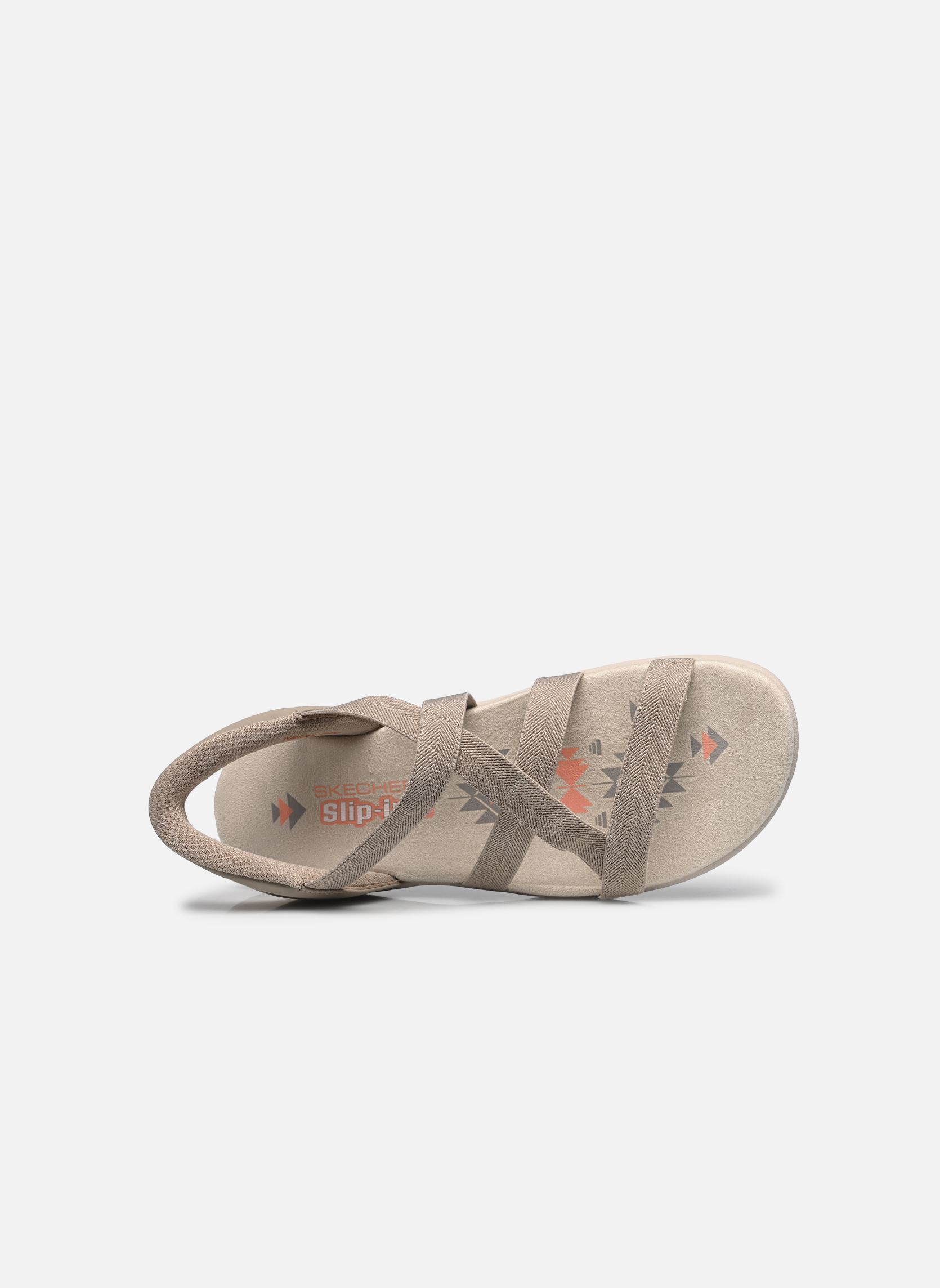 Flache Sandalen SLIP-INS Reggae Slim - Stretch Flex damen beige Skechers Flache Sandalen SLIP-INS Reggae Slim - Stretch Flex damen beige TPE