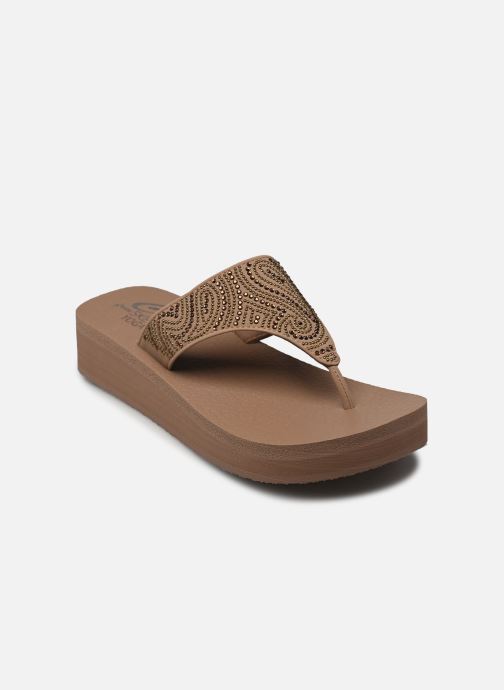 Infradito Donna Flojos Fiesta – Marrone Chiaro Con Fantasia Floreale