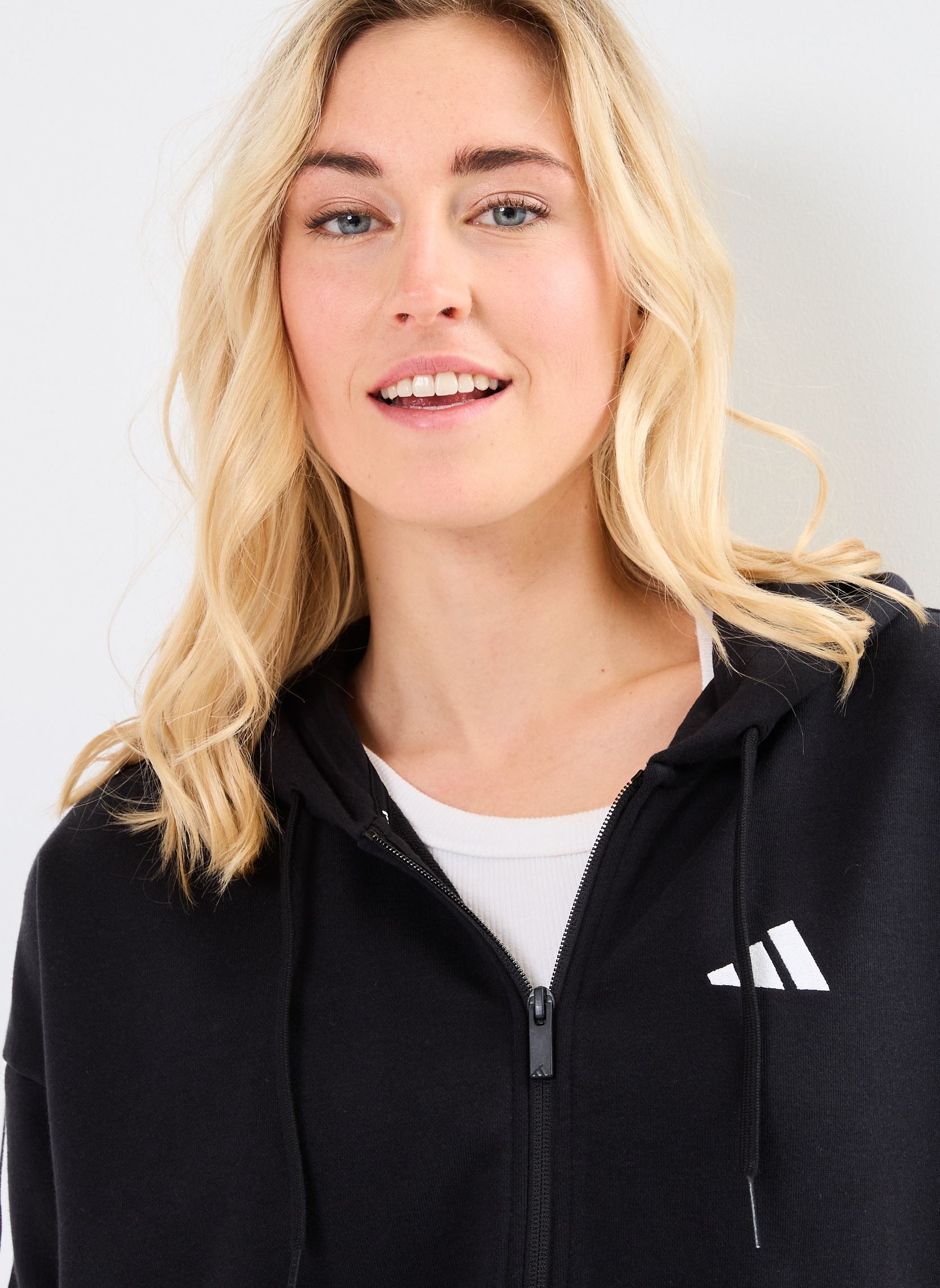Kapuzenpullover W 3S FT FZ HD damen schwarz adidas sportswear Kapuzenpullover W 3S FT FZ HD damen schwarz BLACK/WHITE