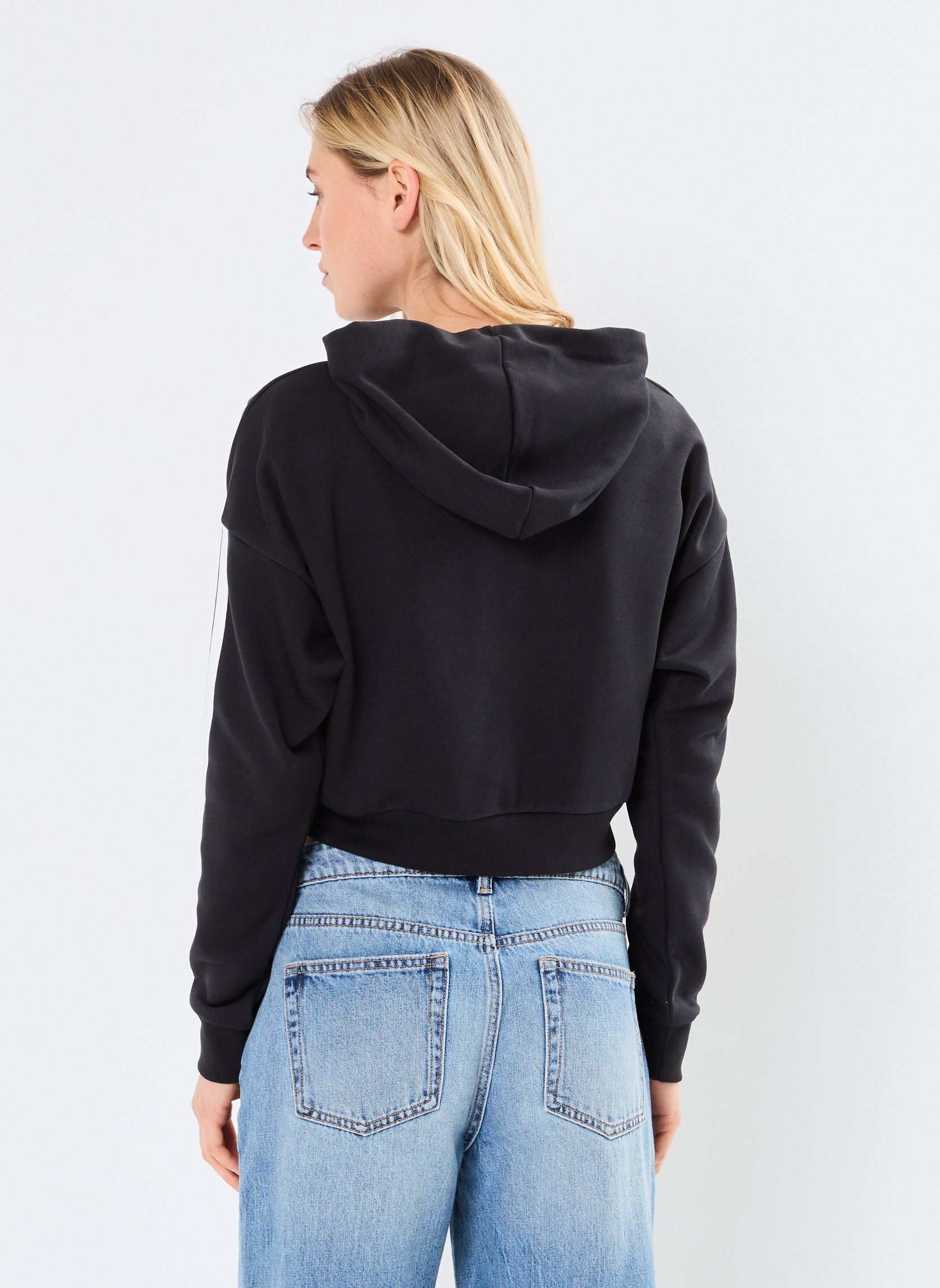 Felpe con cappuccio W 3S FT CRO HD donna nero adidas sportswear Felpe con cappuccio W 3S FT CRO HD donna nero Black/white