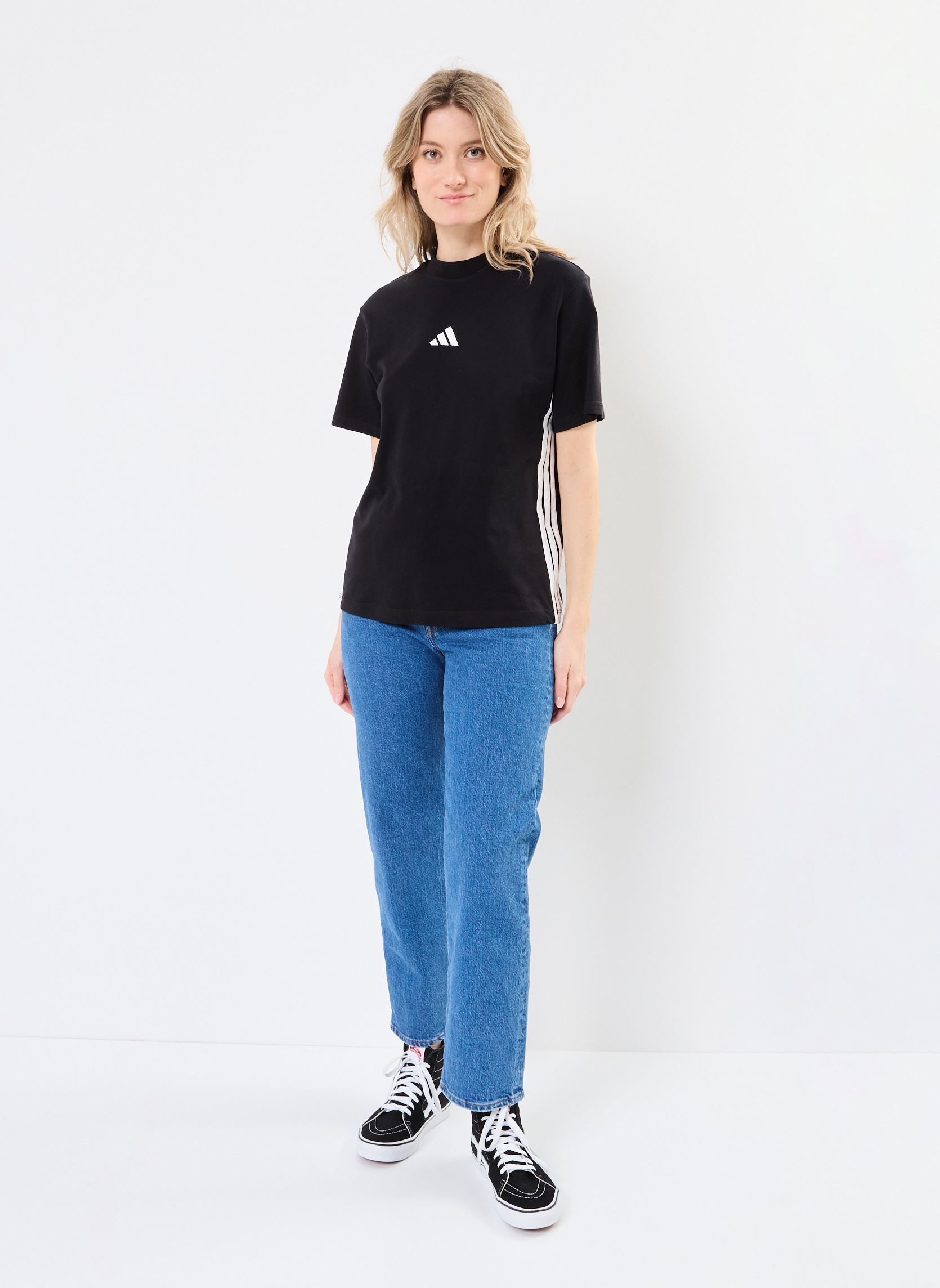 Tee-shirts W 3S SJ T femme noir adidas sportswear Tee-shirts W 3S SJ T femme noir Black/white