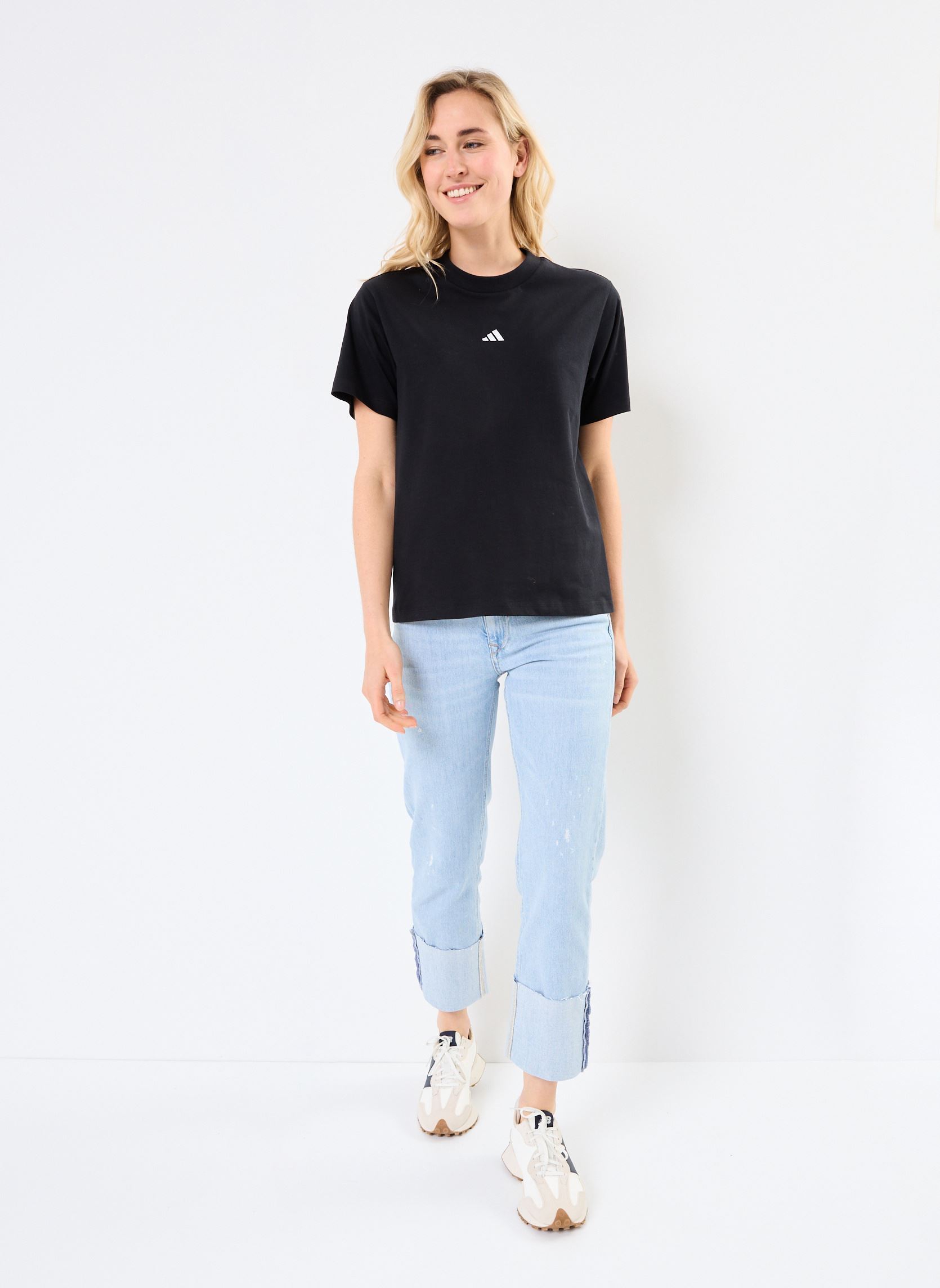 T-shirts W SL SJ T dames zwart adidas sportswear T-shirts W SL SJ T dames zwart BLACK/WHITE