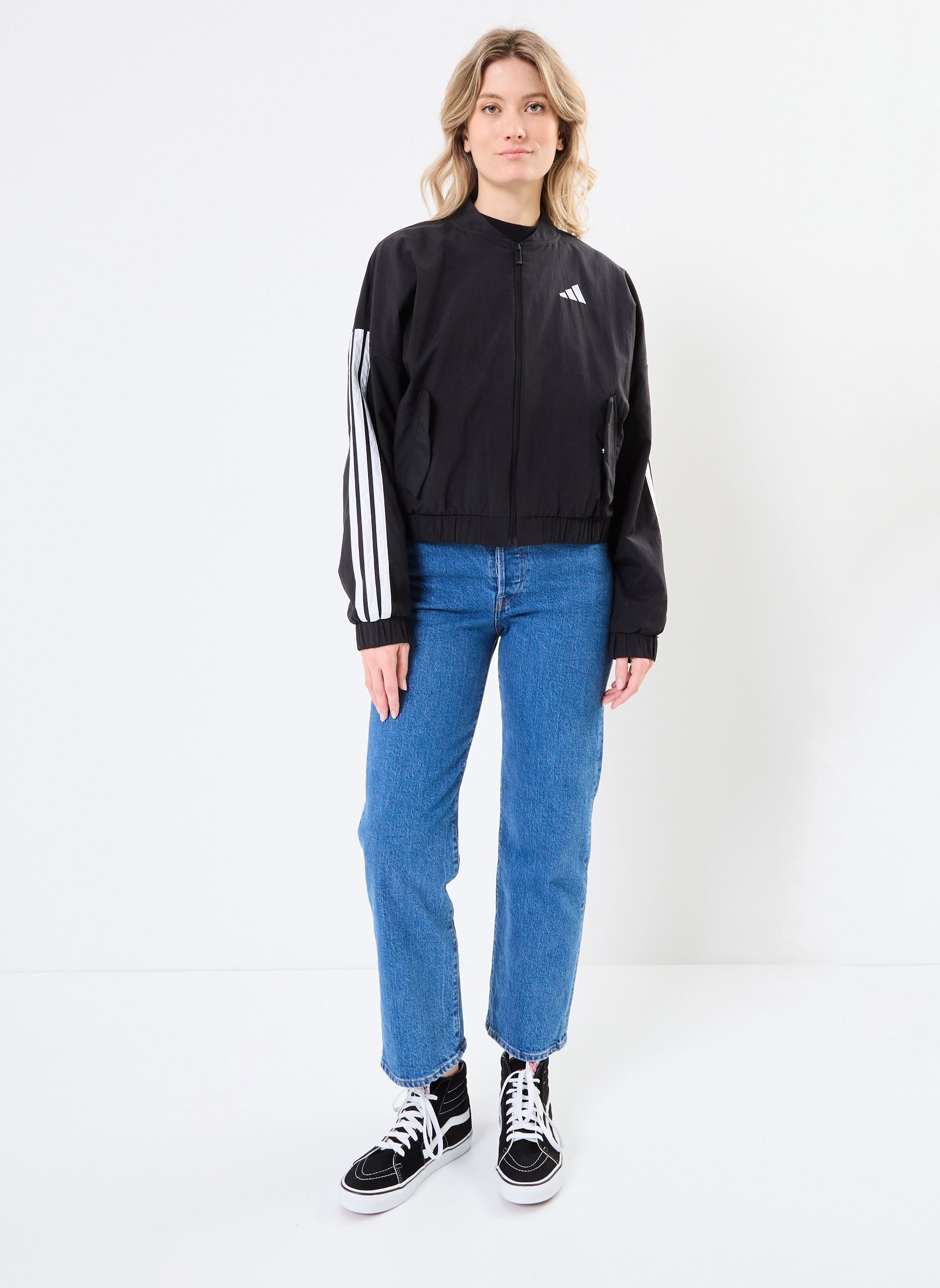 Windbreaker / Windjacken W 3S WV BOMBER damen schwarz adidas sportswear Windbreaker / Windjacken W 3S WV BOMBER damen schwarz Black/white
