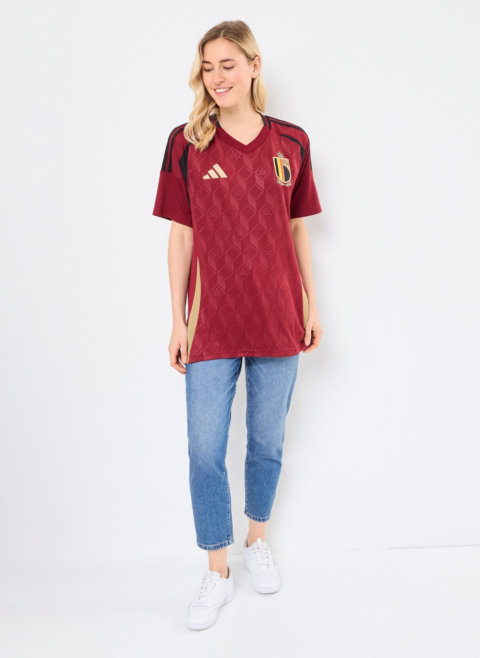 Tee-shirts manches courtes RBFA H JSY M bordeaux adidas sportswear Tee-shirts manches courtes RBFA H JSY M bordeaux TECOBU