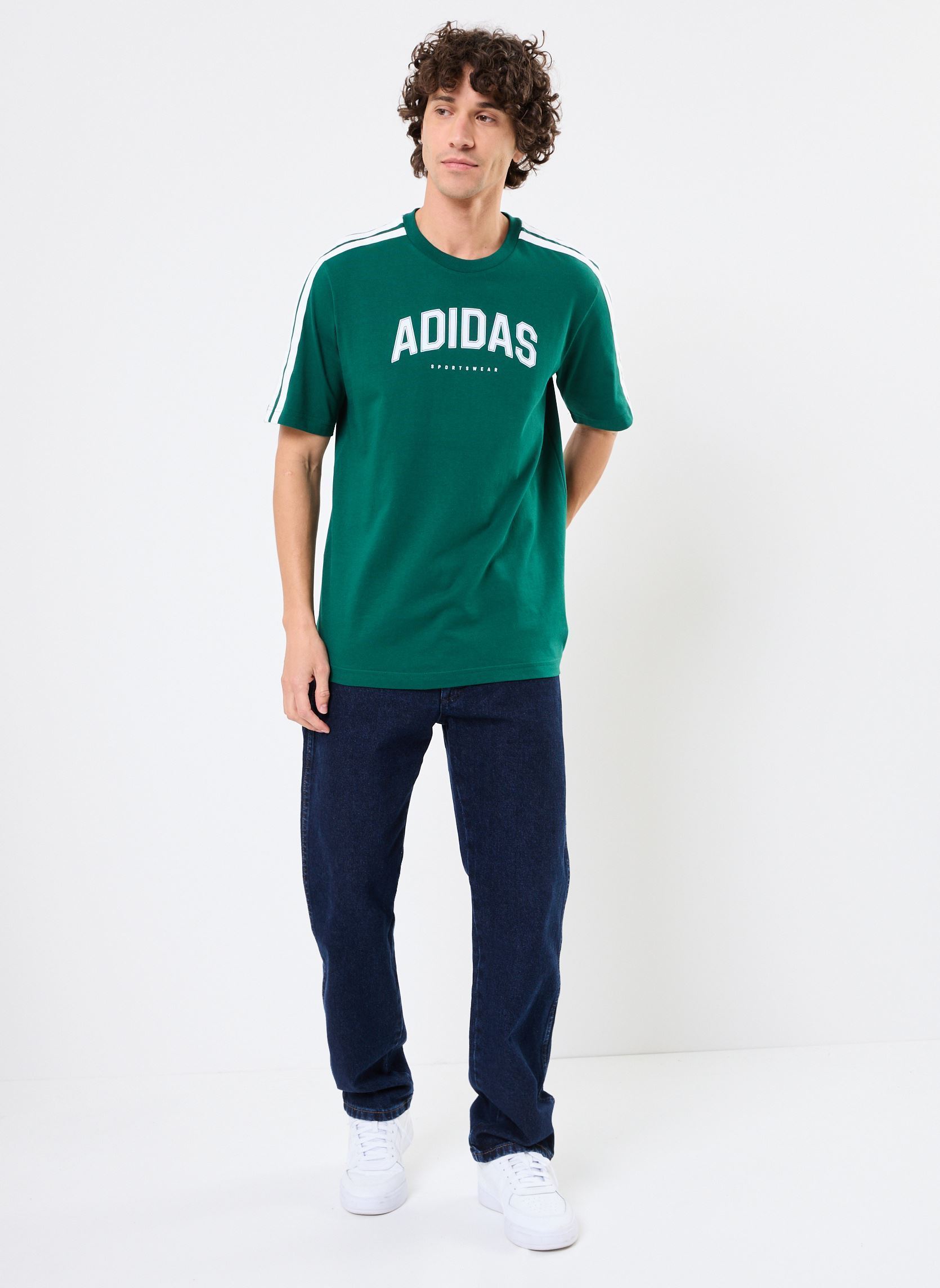 Tee-shirts manches courtes M C COLLEG TEE homme vert adidas sportswear Tee-shirts manches courtes M C COLLEG TEE homme vert Cgreen