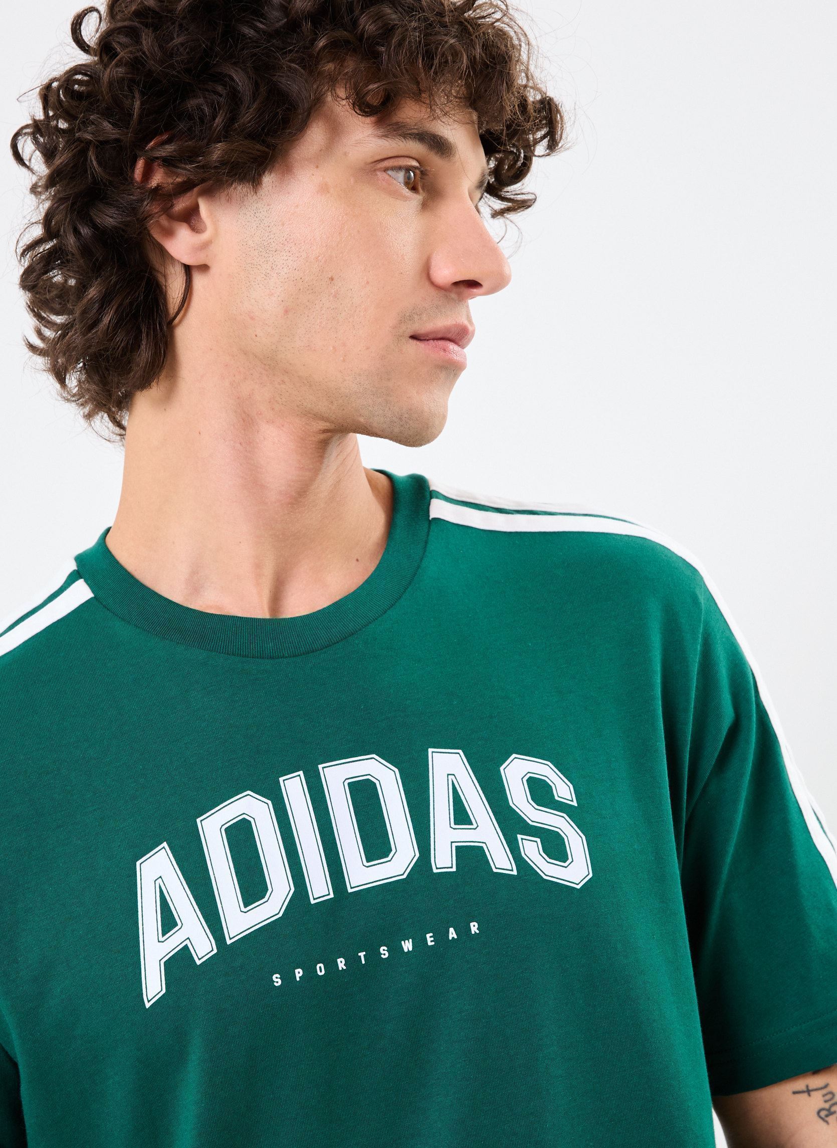 Tee-shirts manches courtes M C COLLEG TEE homme vert adidas sportswear Tee-shirts manches courtes M C COLLEG TEE homme vert Cgreen