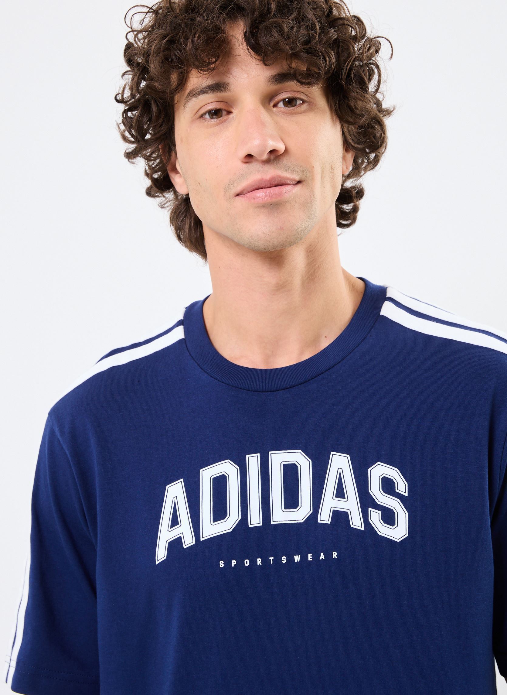 Tee-shirts manches courtes M C COLLEG TEE homme bleu adidas sportswear Tee-shirts manches courtes M C COLLEG TEE homme bleu Dkblue