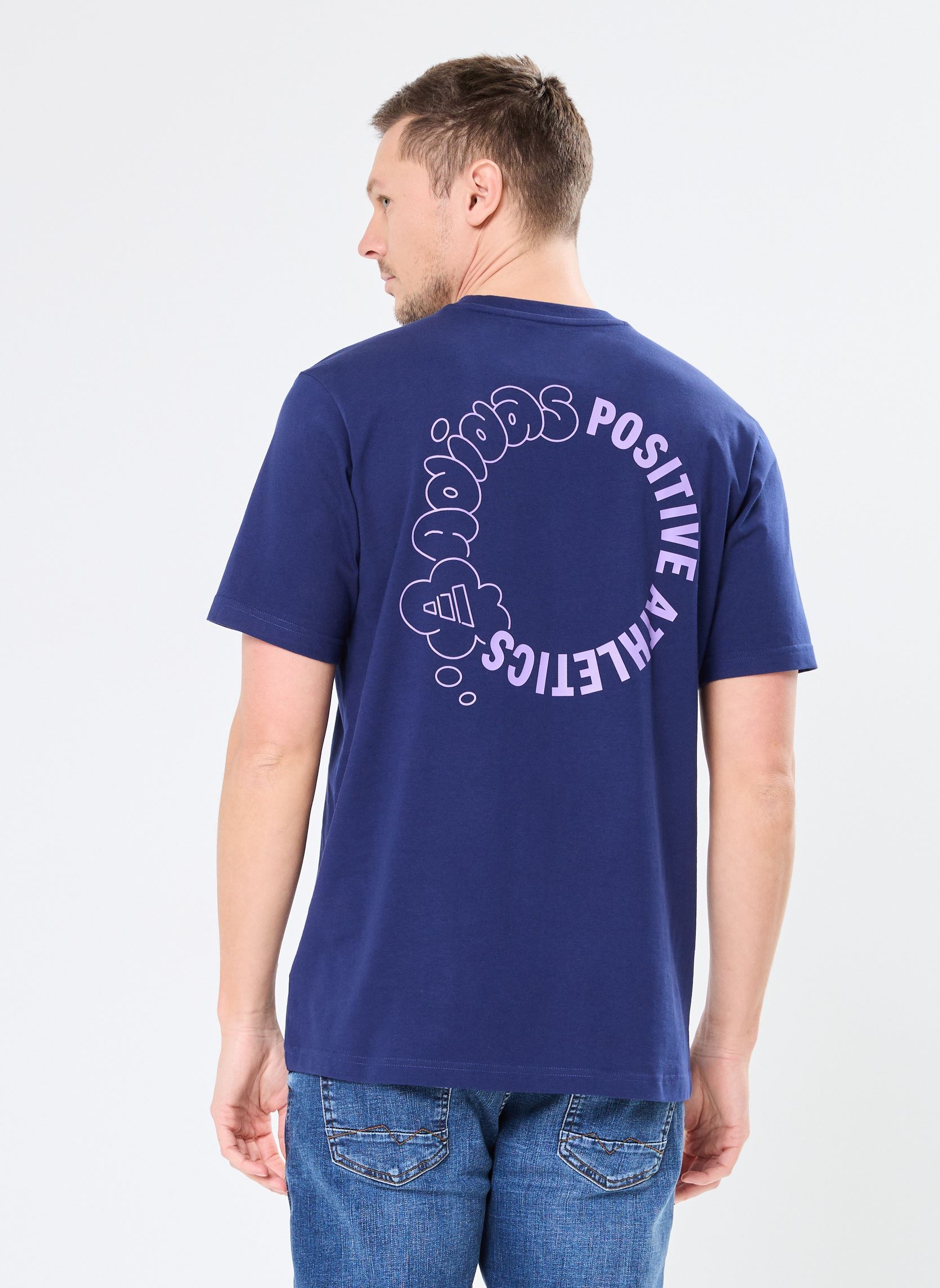 Tee-shirts manches courtes M L VERB CIR T homme bleu adidas sportswear Tee-shirts manches courtes M L VERB CIR T homme bleu Dkblue