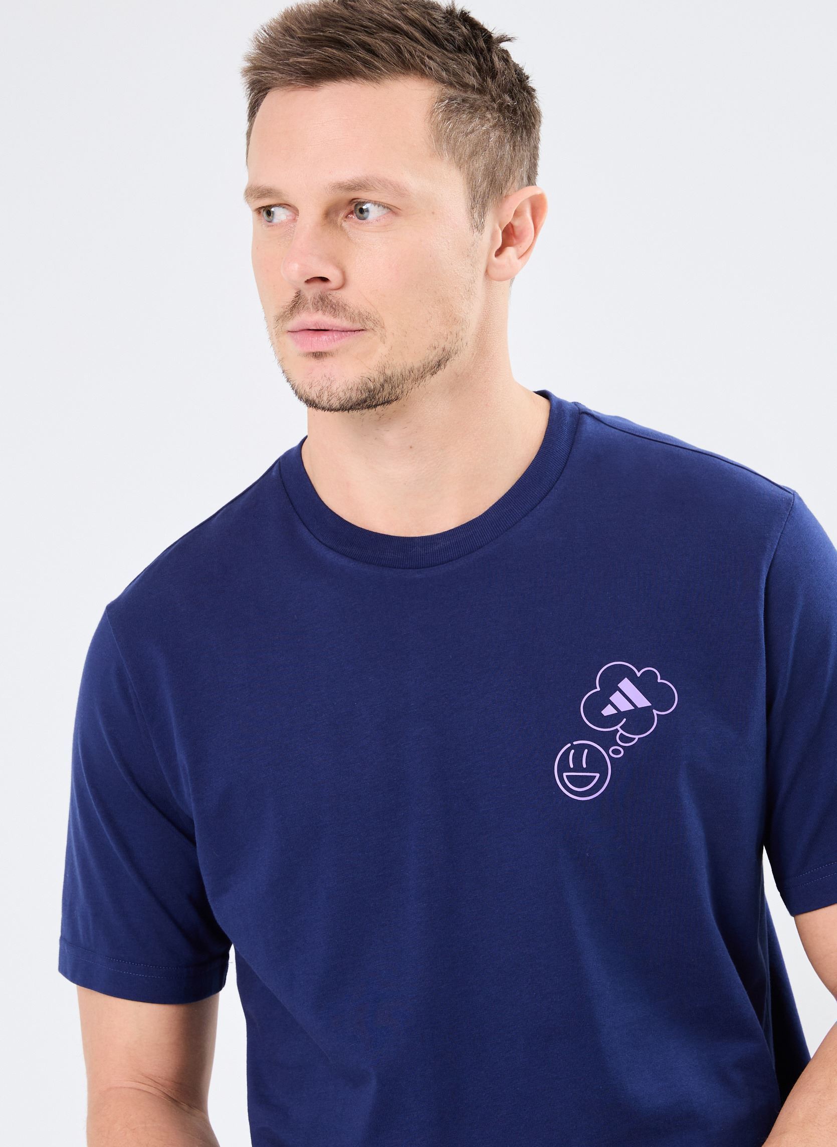 Tee-shirts manches courtes M L VERB CIR T homme bleu adidas sportswear Tee-shirts manches courtes M L VERB CIR T homme bleu Dkblue