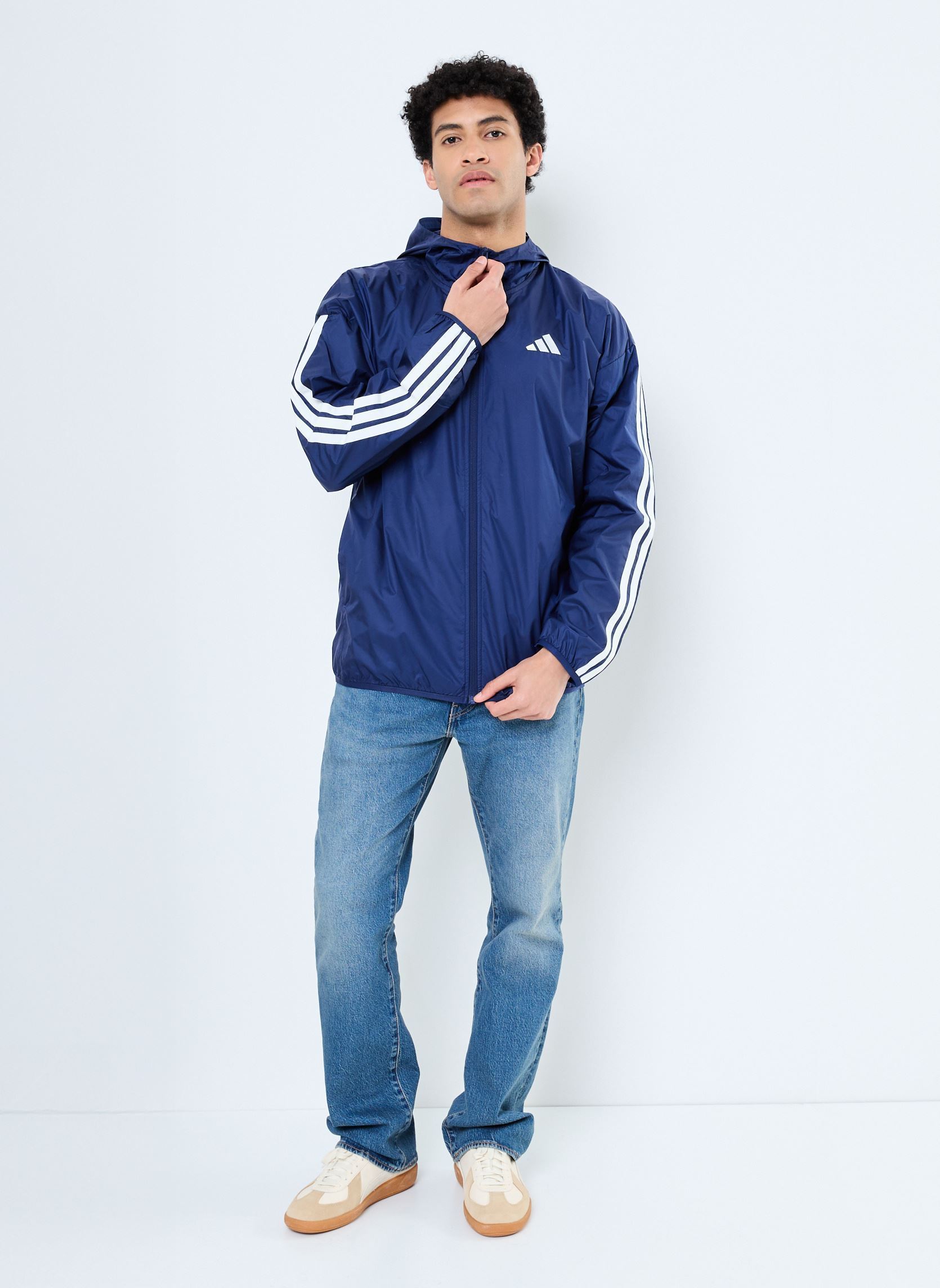 Windbreaker / Windjacken M 3S WB herren blau adidas sportswear Windbreaker / Windjacken M 3S WB herren blau DKBLUE/WHITE