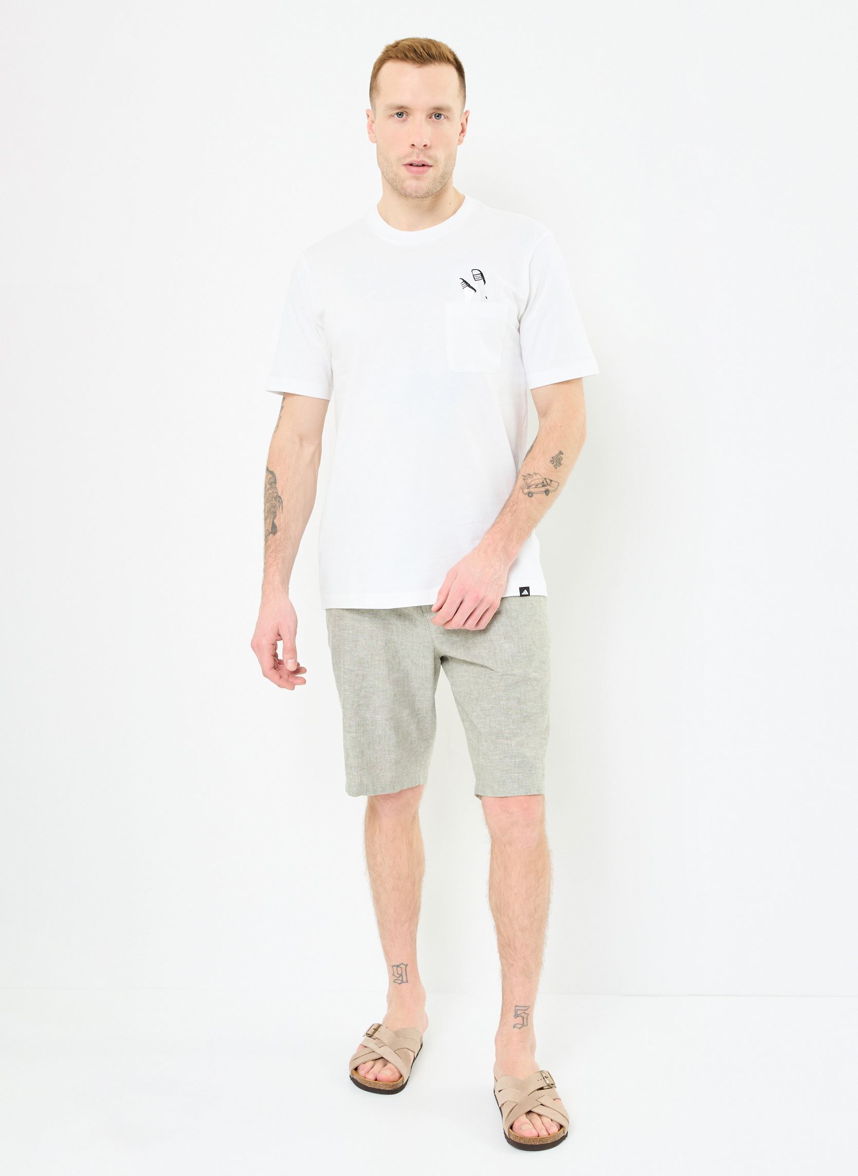 Kurzarm-T-Shirts M L SLIDE PKT T herren weiß adidas sportswear Kurzarm-T-Shirts M L SLIDE PKT T herren weiß White