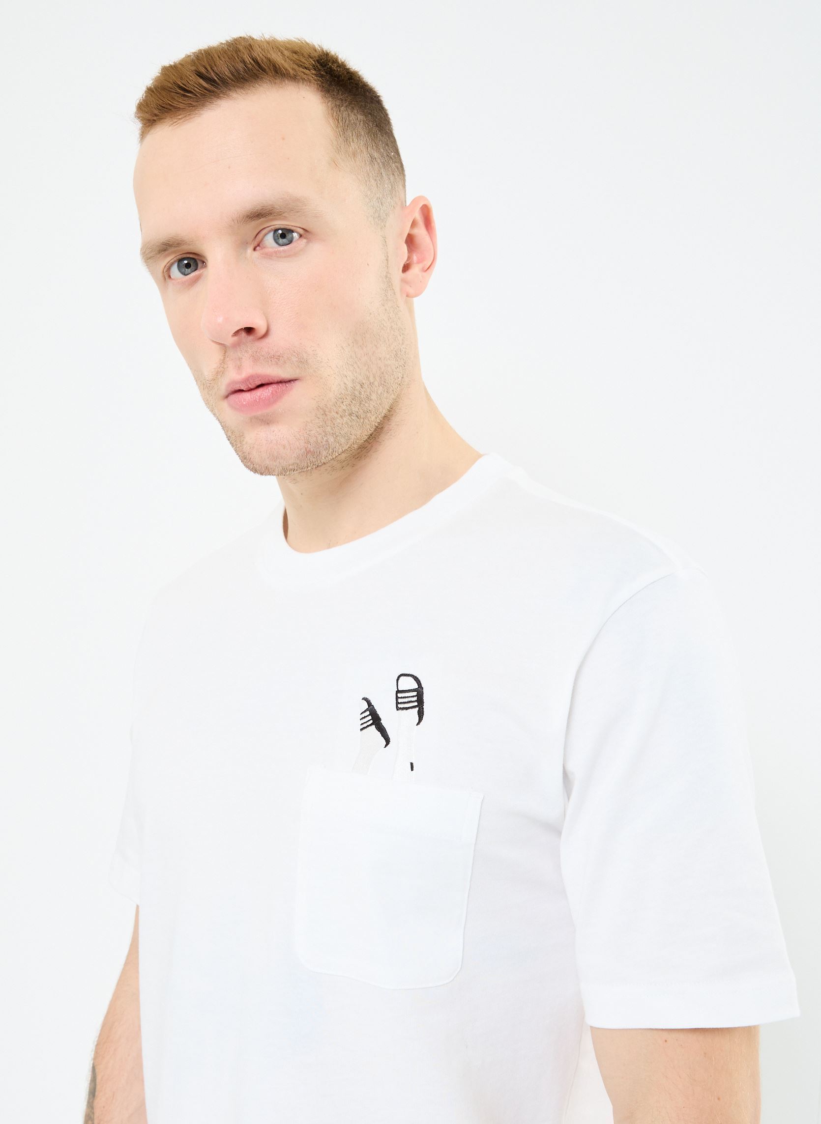 Kurzarm-T-Shirts M L SLIDE PKT T herren weiß adidas sportswear Kurzarm-T-Shirts M L SLIDE PKT T herren weiß White