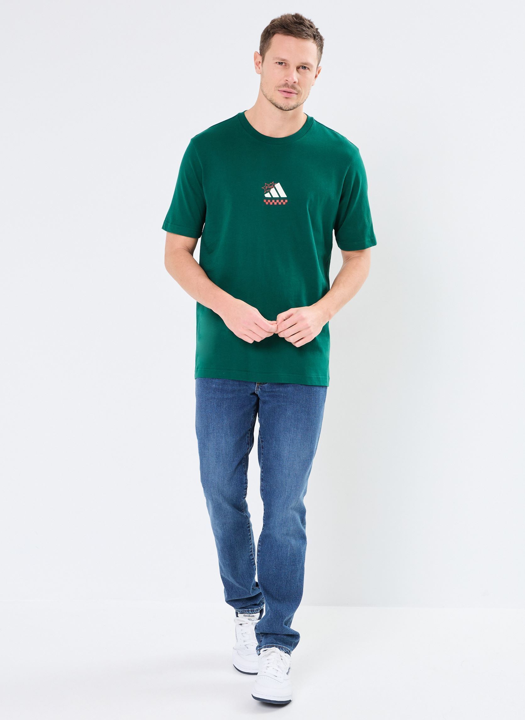 Tee-shirts manches courtes M L PIZZA TEE homme vert adidas sportswear Tee-shirts manches courtes M L PIZZA TEE homme vert Cgreen