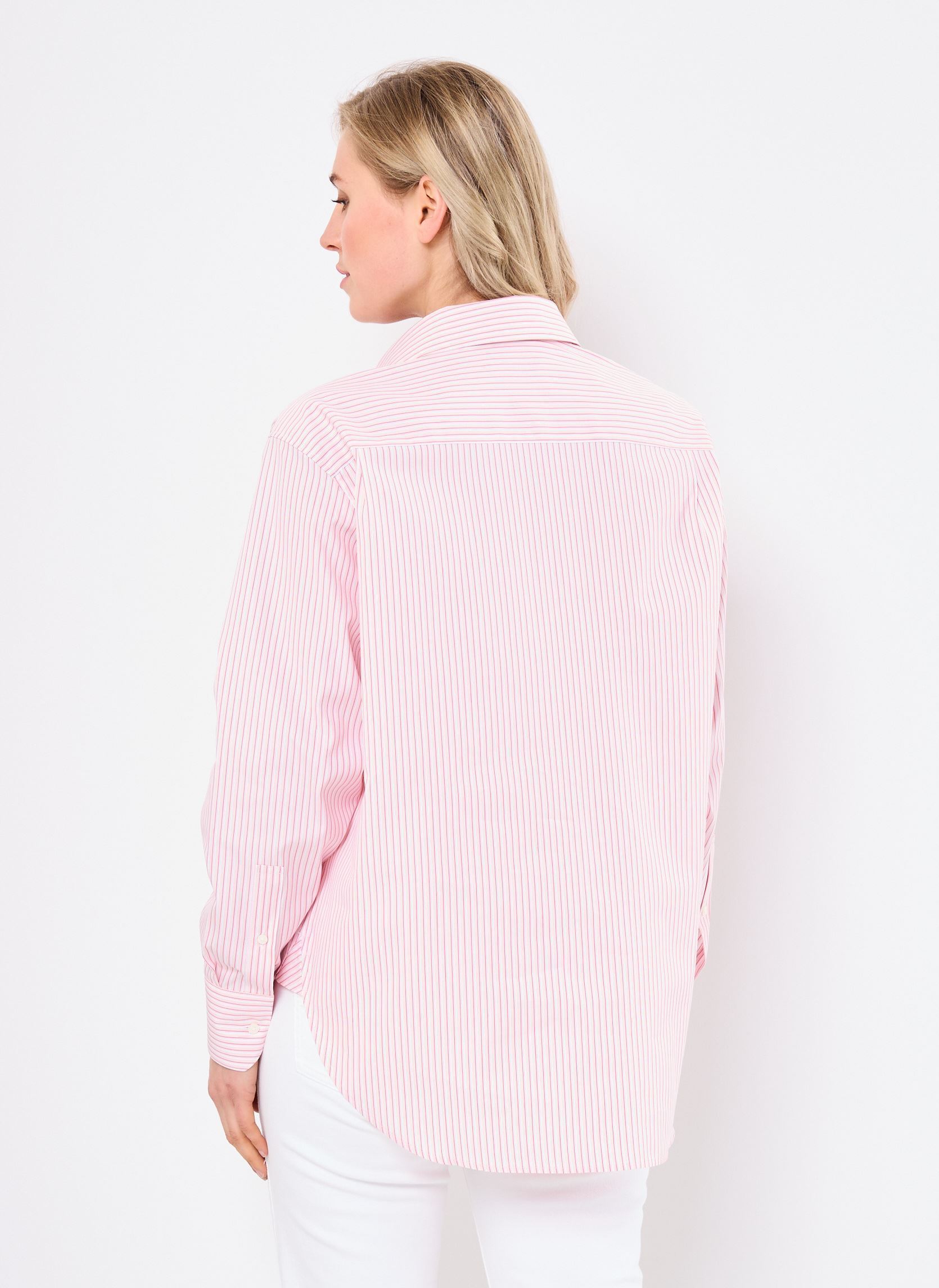 Chemises manches longues Chemise Lacoste CF0215 femme rose Lacoste Chemises manches longues Chemise Lacoste CF0215 femme rose MALVA/NIDUS-BLANC