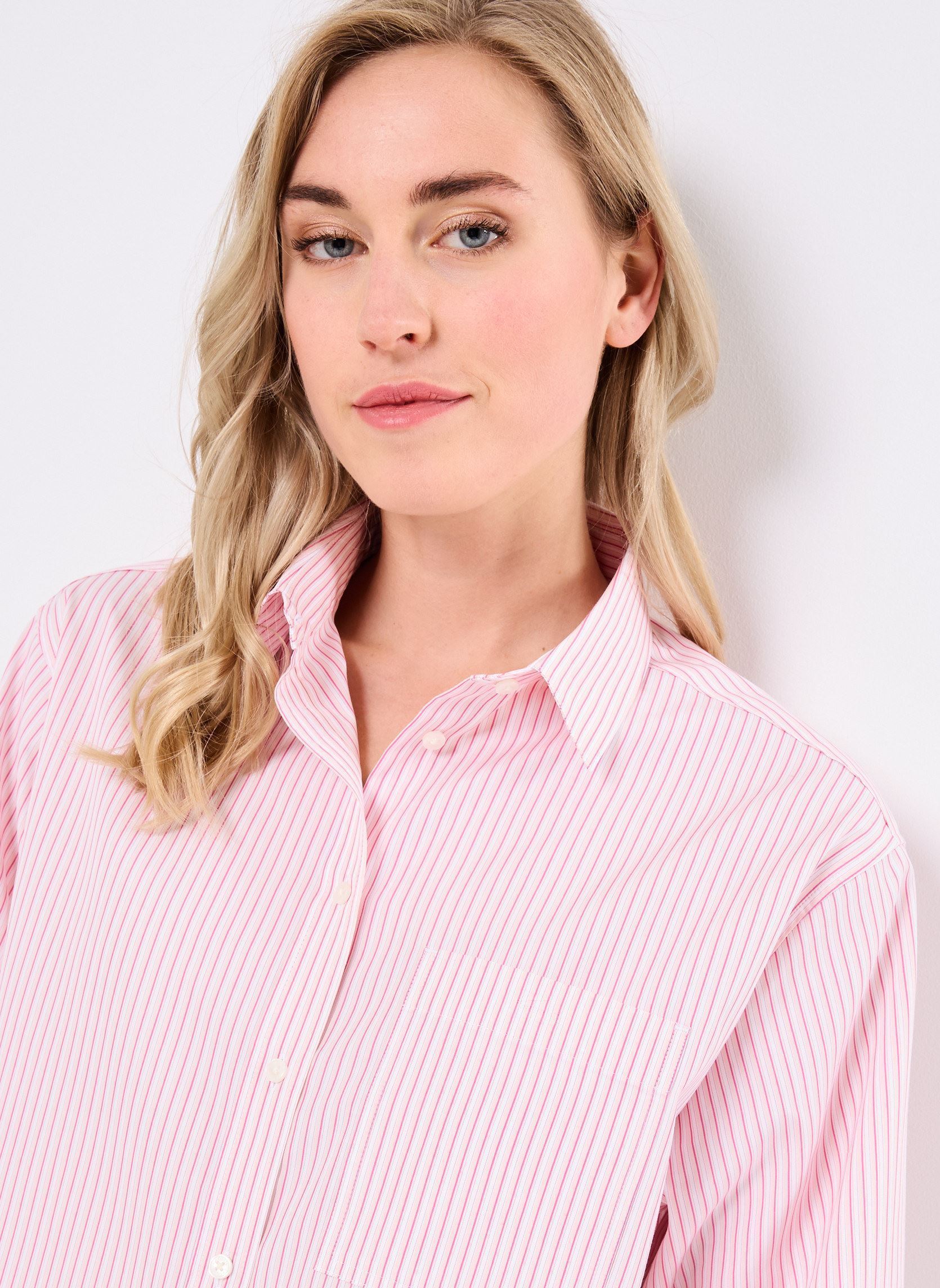 Chemises manches longues Chemise Lacoste CF0215 femme rose Lacoste Chemises manches longues Chemise Lacoste CF0215 femme rose MALVA/NIDUS-BLANC
