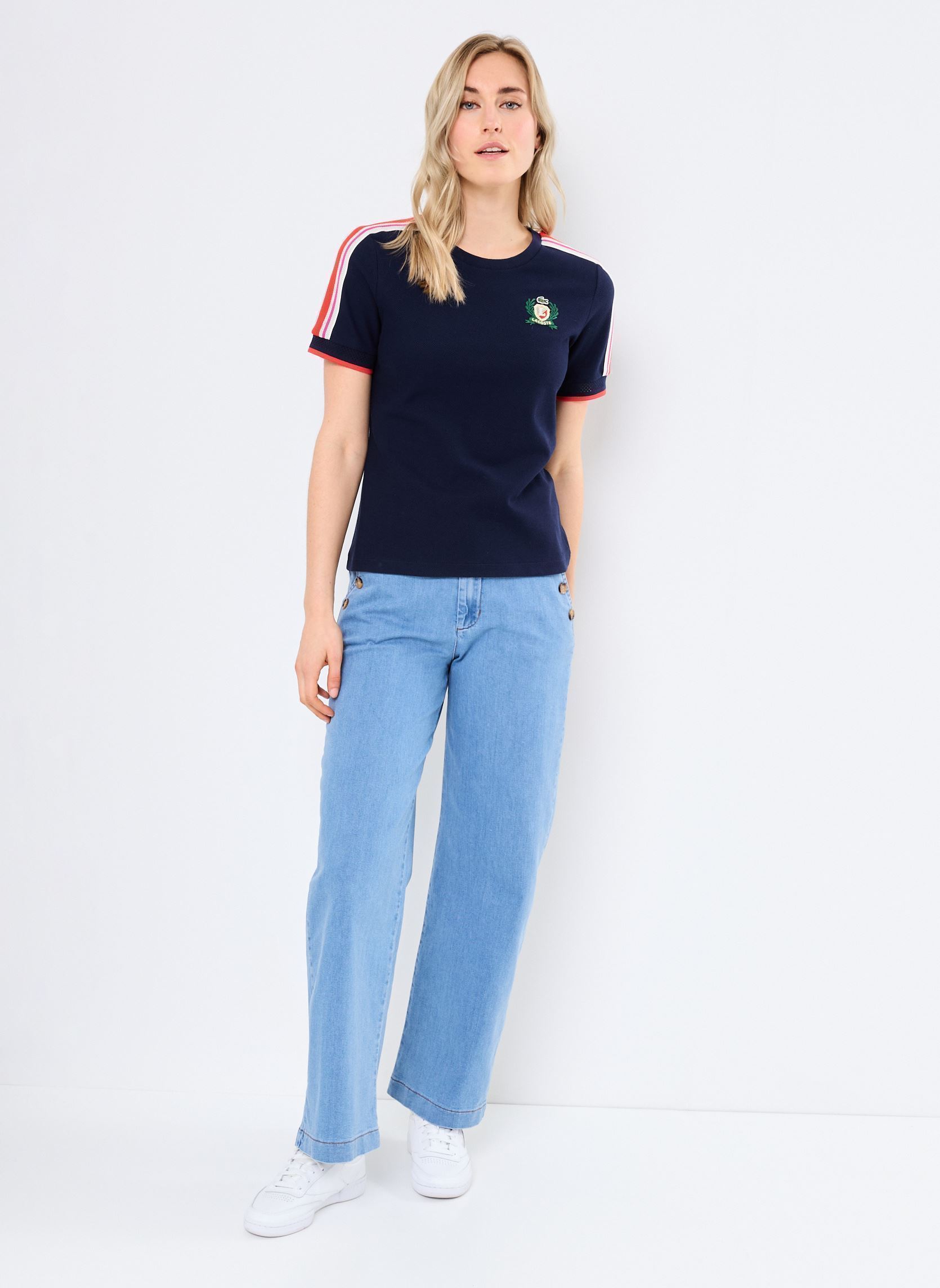 Tee-shirts manches courtes Tee-shirt Lacoste TF9630 femme bleu Lacoste Tee-shirts manches courtes Tee-shirt Lacoste TF9630 femme bleu MARINE