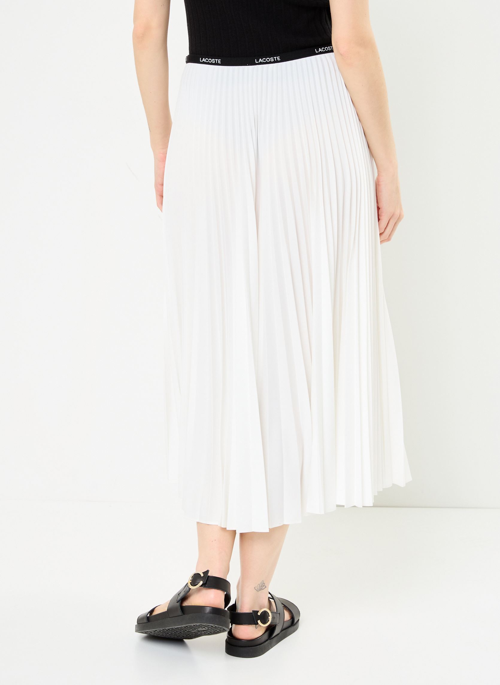 Jupes mi-longues Jupe longue Lacoste JF1402 femme blanc Lacoste Jupes mi-longues Jupe longue Lacoste JF1402 femme blanc FARINE
